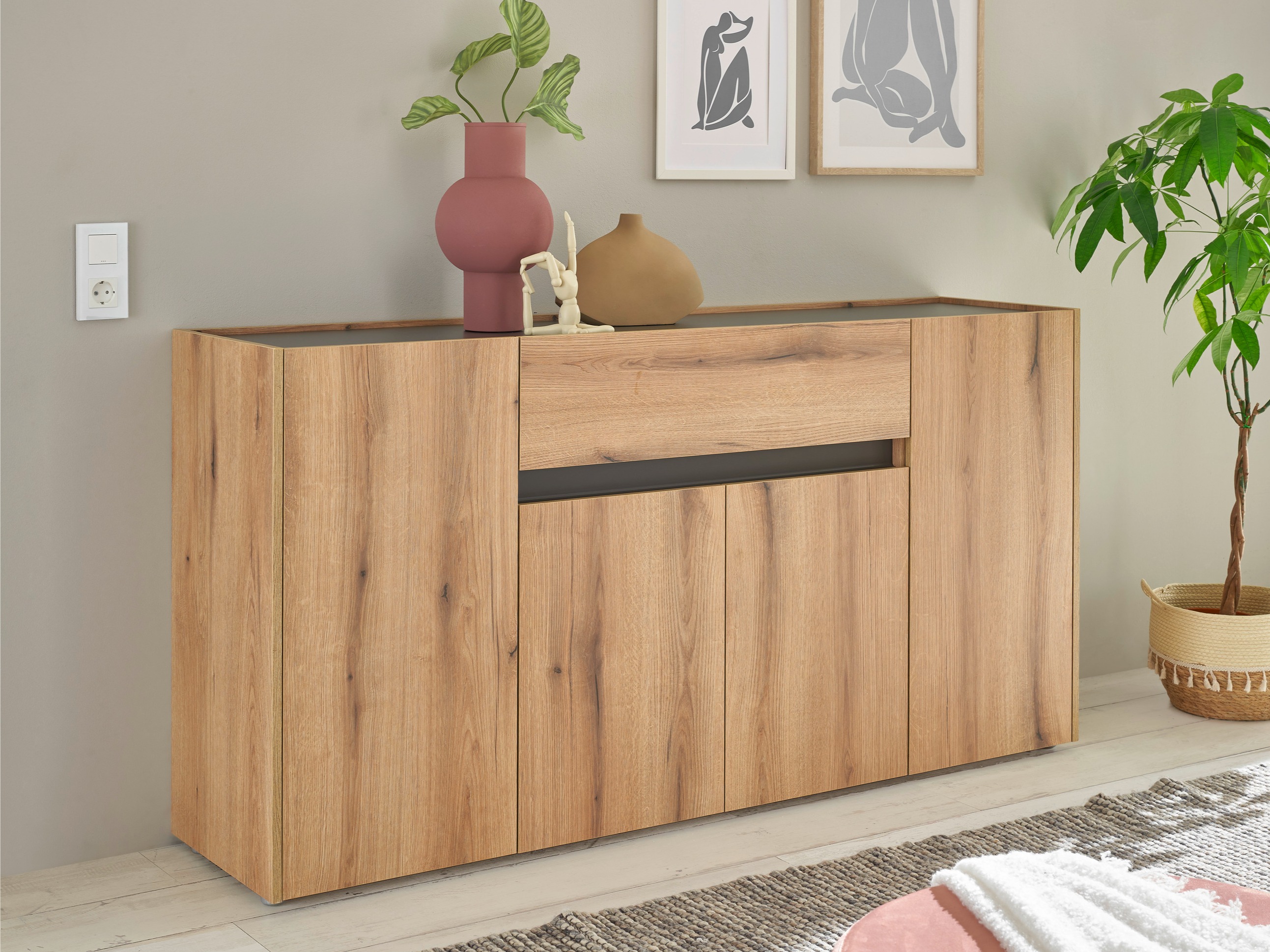 Komoda Elbsori 117 (Hrast + Antracit)