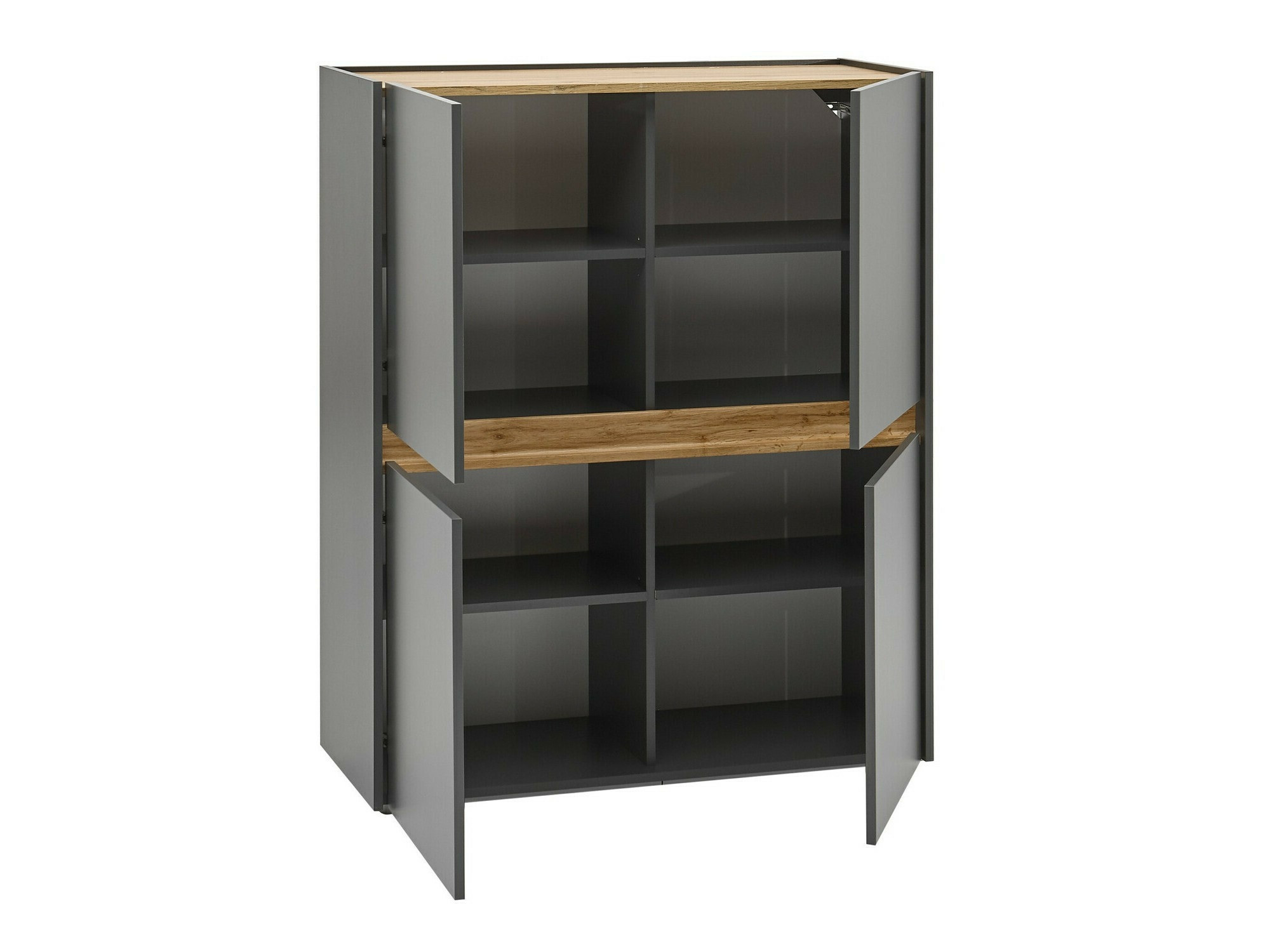 Komplet za dnevno sobo Elbsori 131 (Antracit + Wotan hrast)