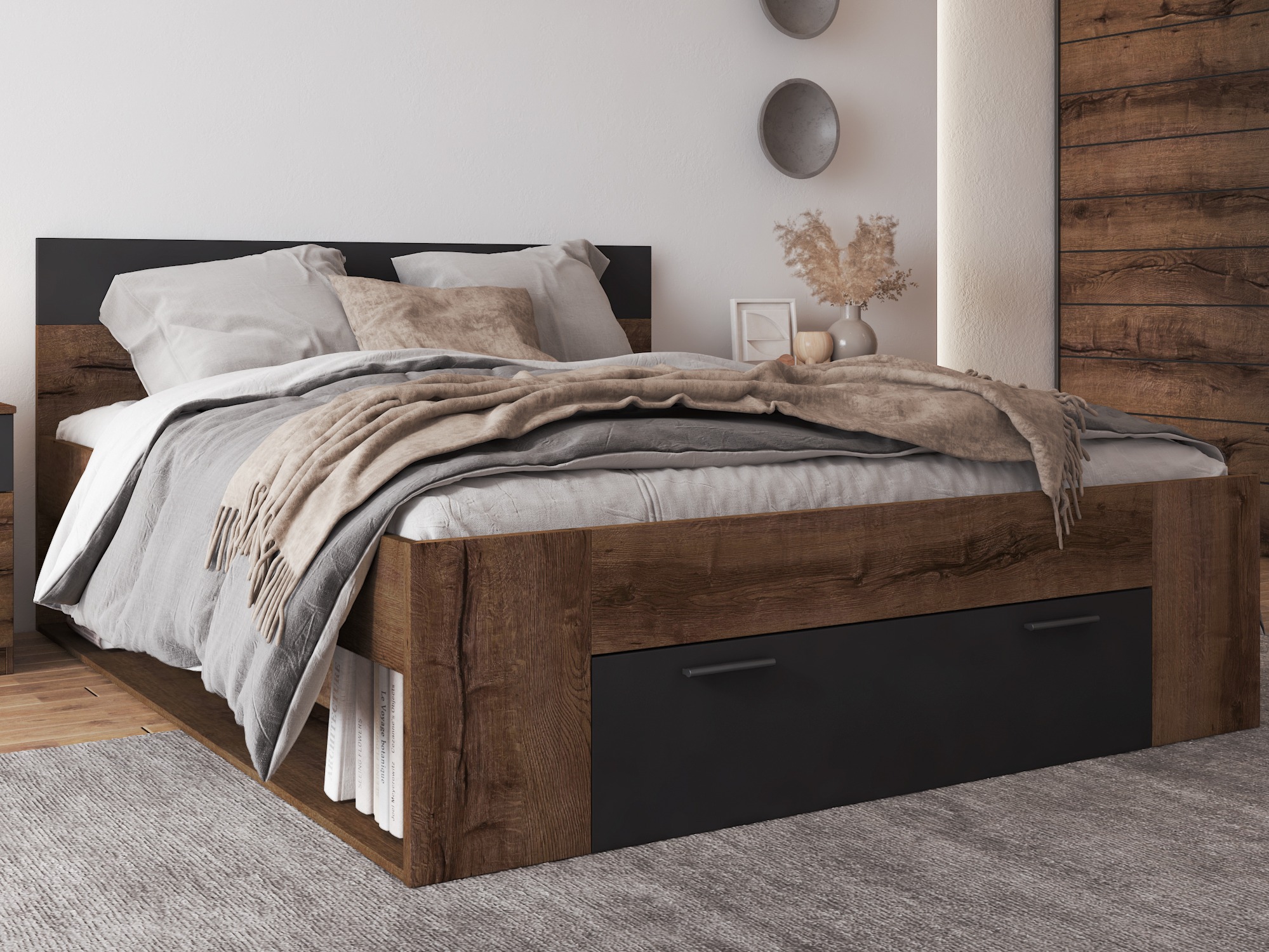 Postelja Melvele 108 (Monastery hrast + Črna)