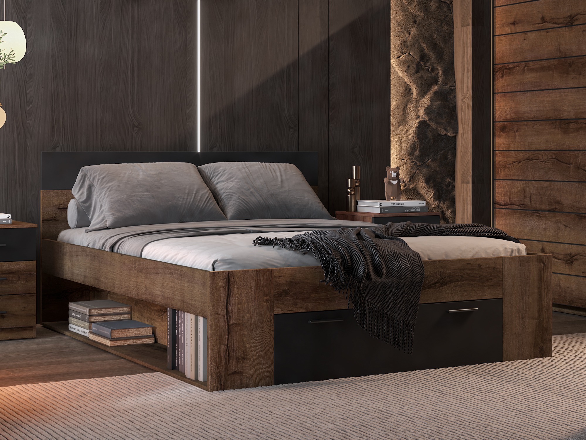 Postelja Melvele 108 (Monastery hrast + Črna)