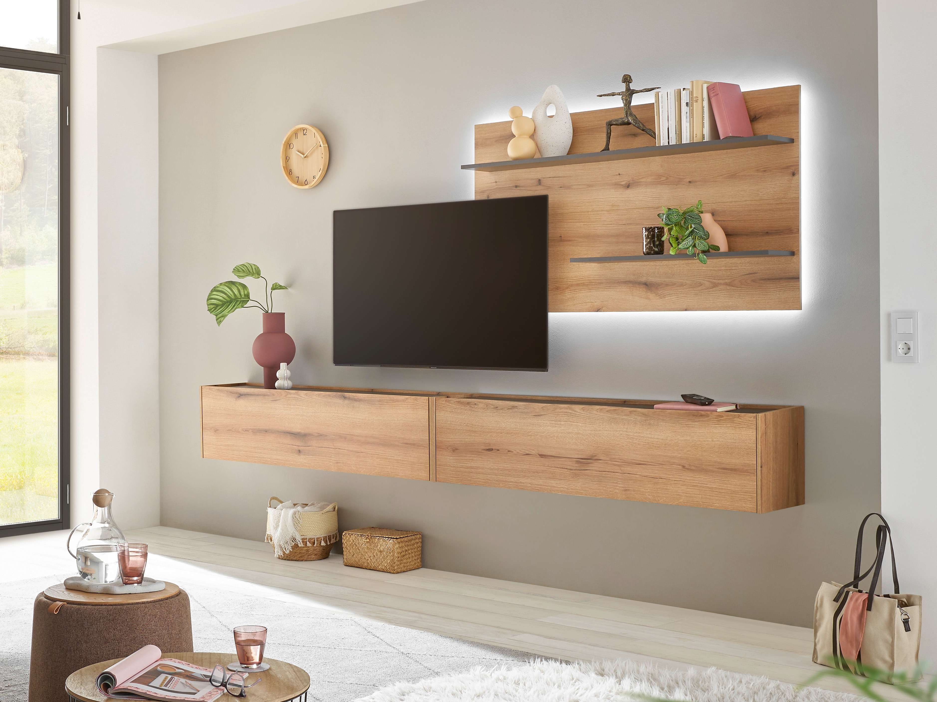 Komplet za dnevno sobo Elbsori 120 (Hrast + Kašmir)