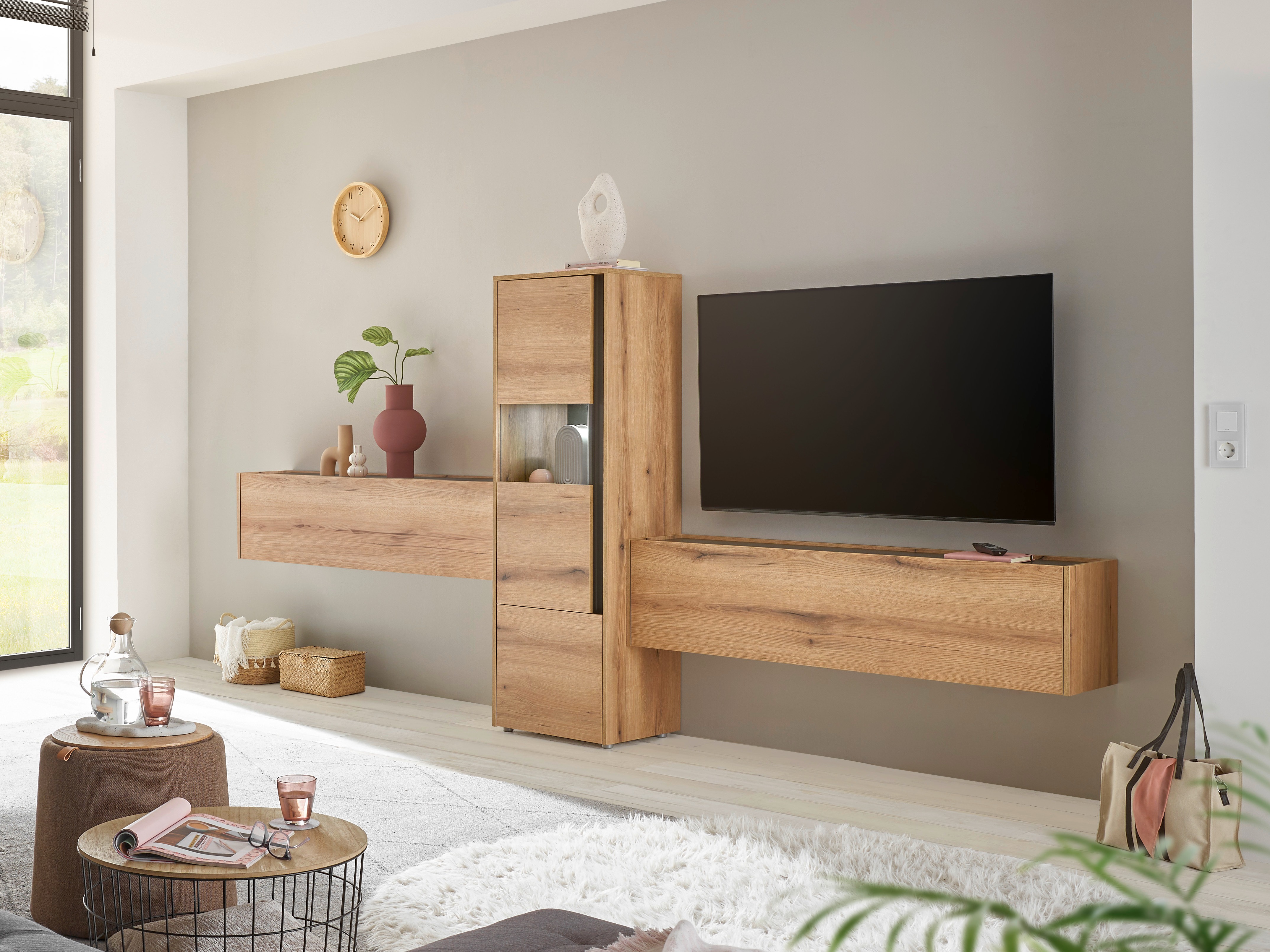 Komplet za dnevno sobo Elbsori 122 (Hrast + Antracit)