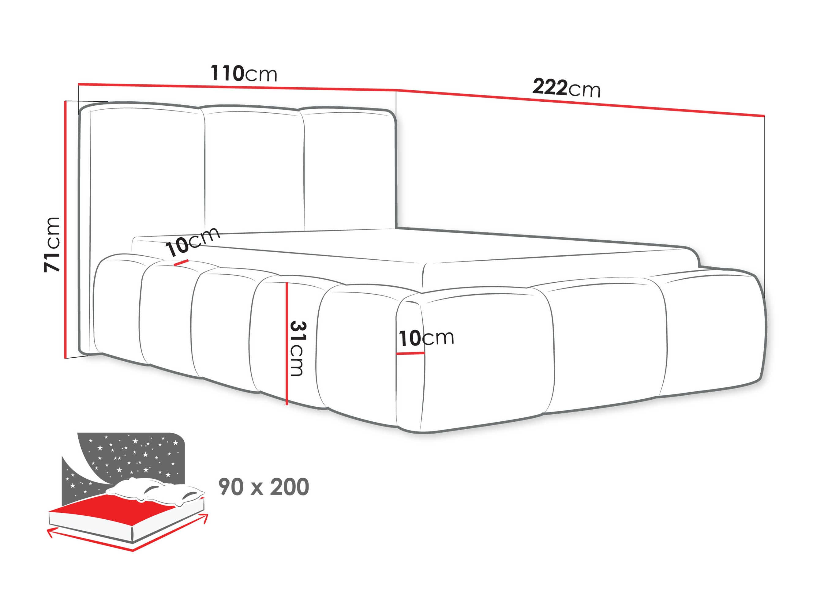 Postelja TrendyNest 118 (Kronos 19)