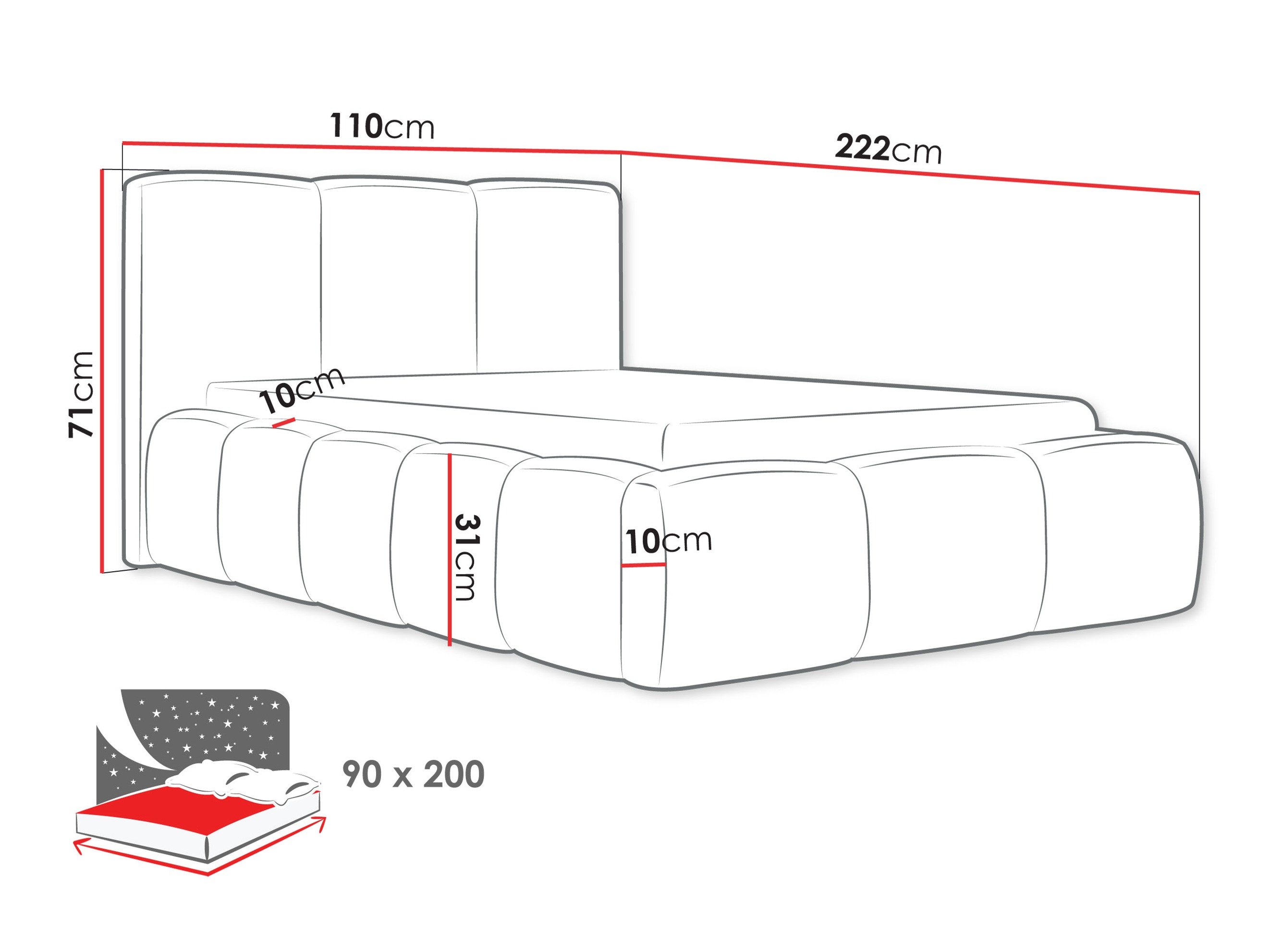 Postelja TrendyNest Vulpora II (Abriamo 04)