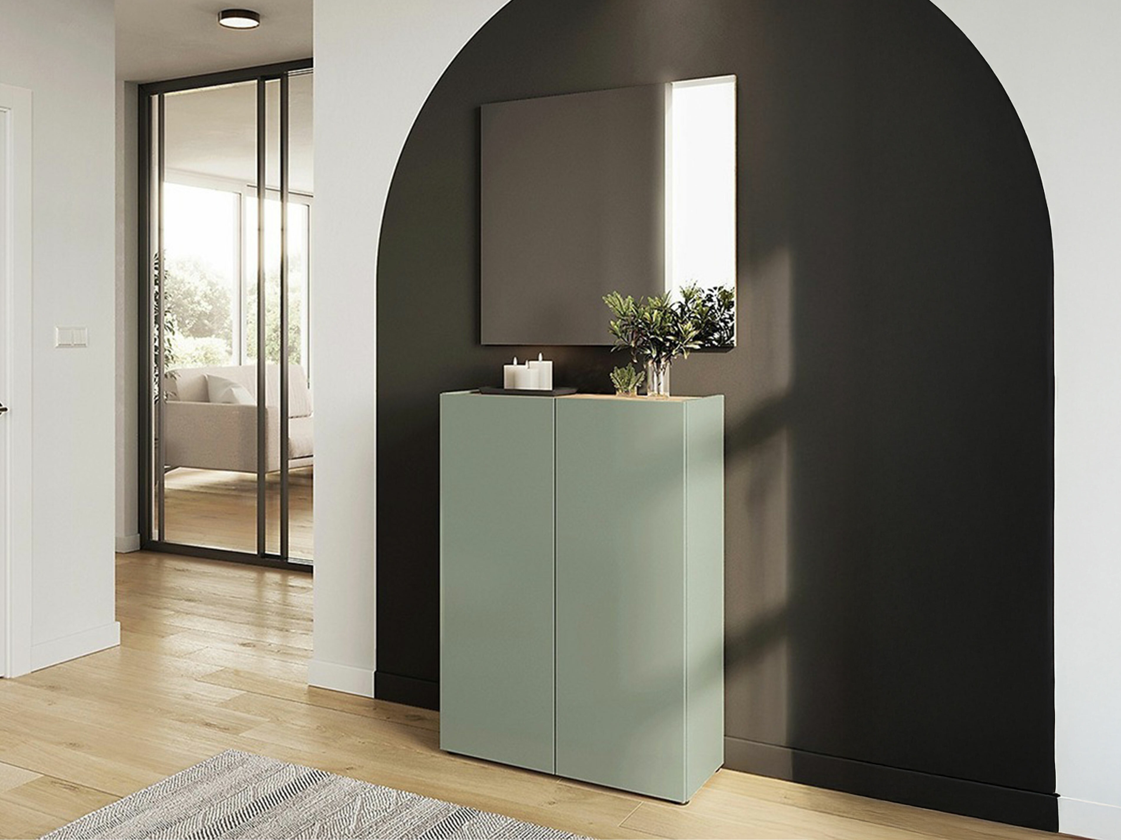 Komplet za predsobo Lircamu 103 (Prašno zelena)