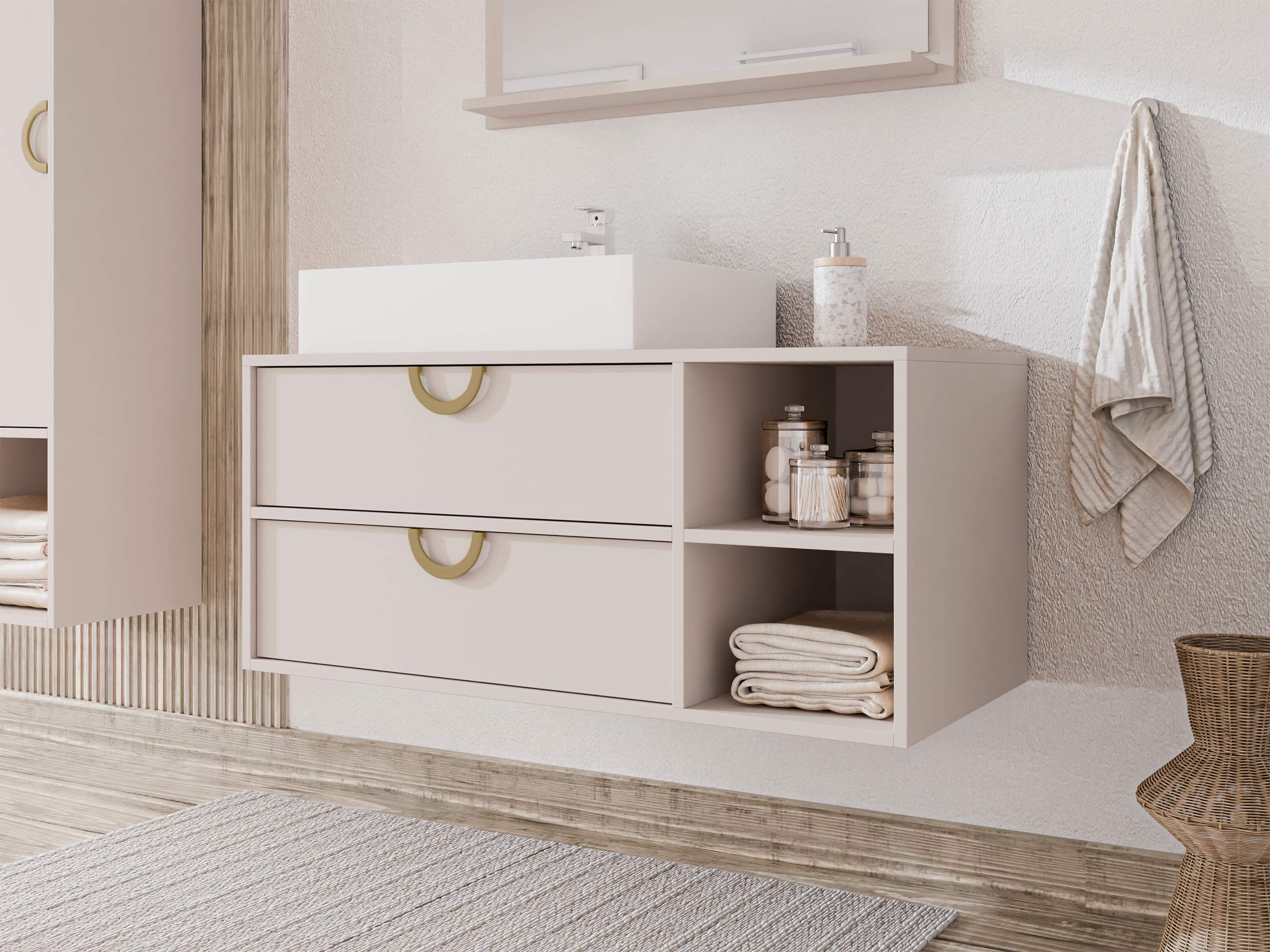 Viseča kopalniška omarica za umivalnik Sodalis (Kašmir)