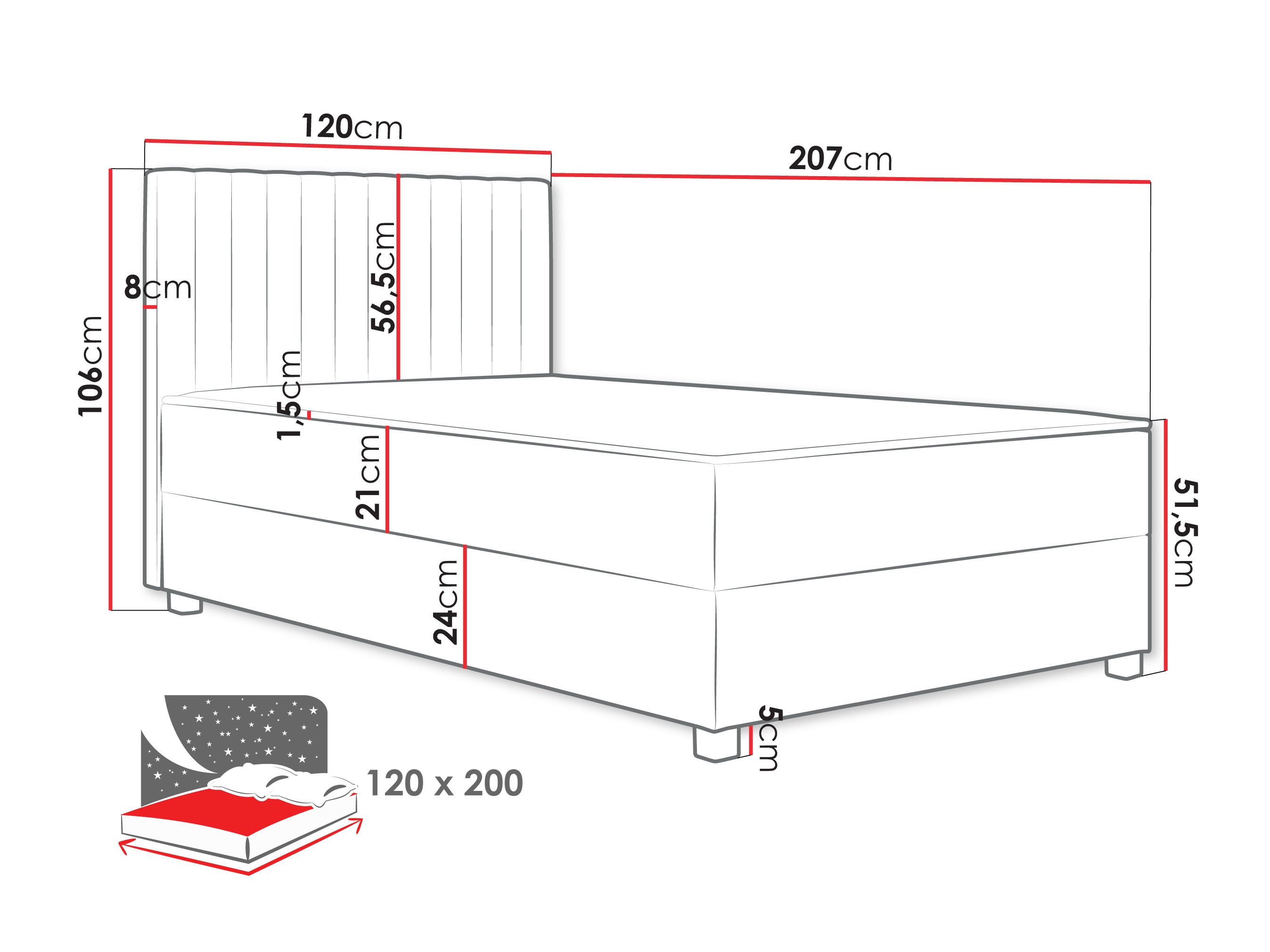 Boxspring postelja Soral (Manila 14)