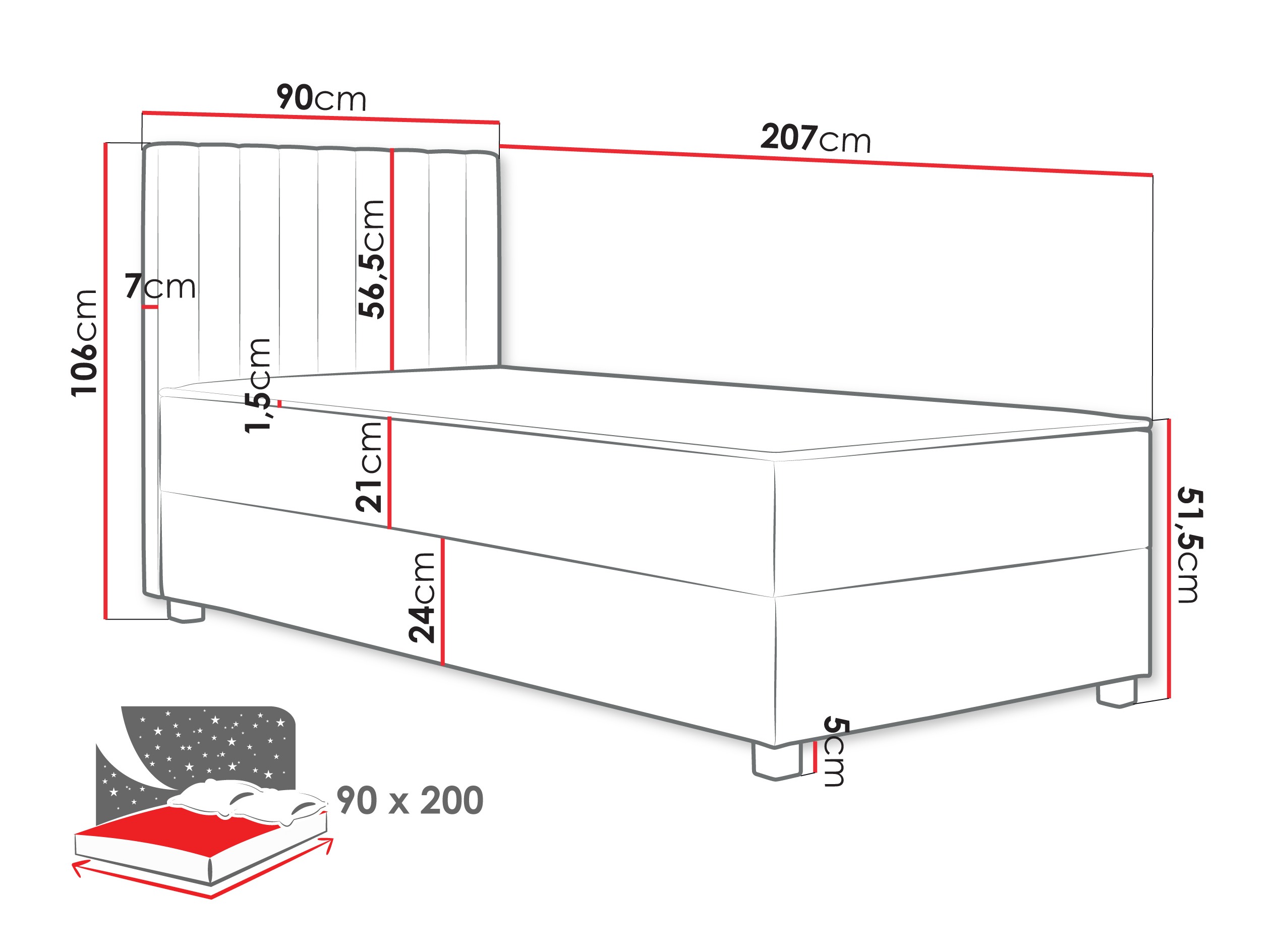 Boxspring postelja Soral (Manila 16)