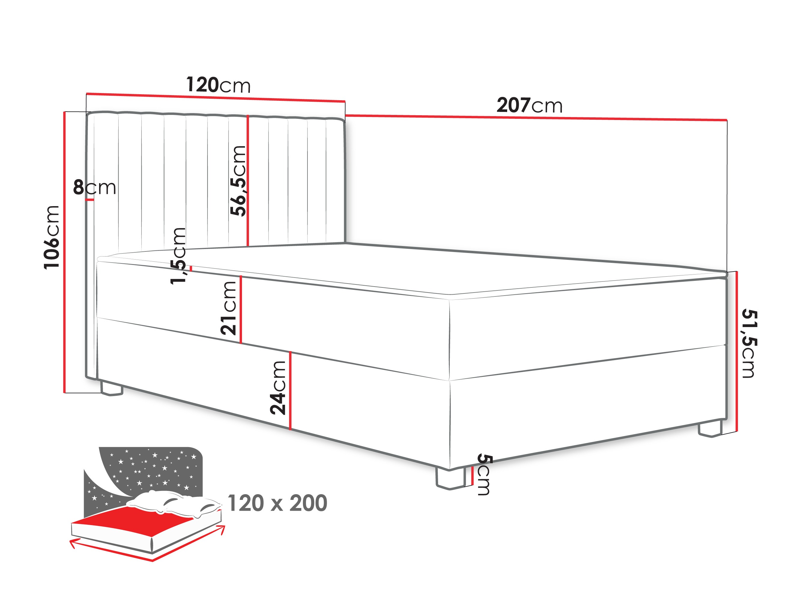 Boxspring postelja Soral (Manila 16)