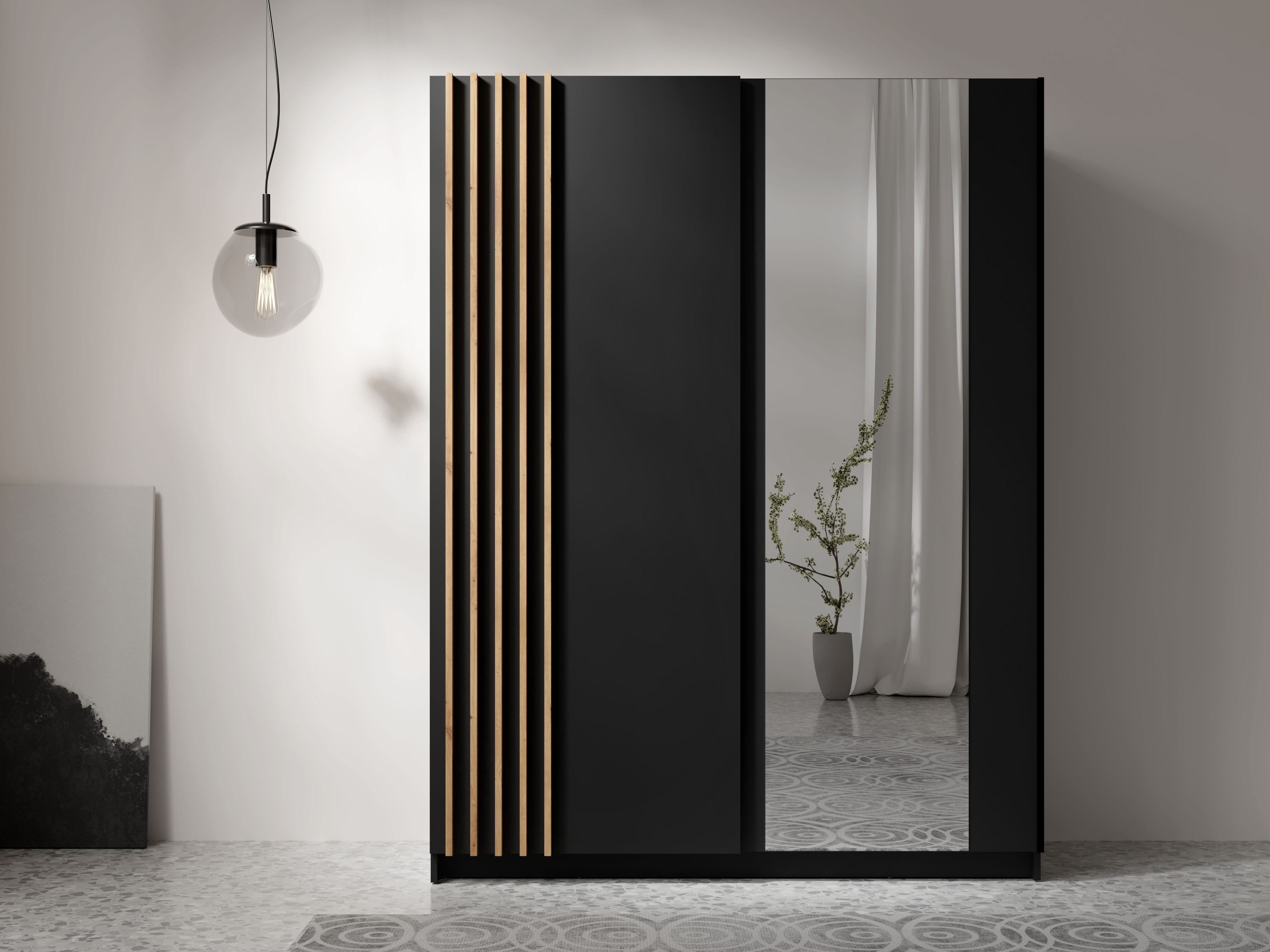 Garderobna omara Baytown 117 (Črna)