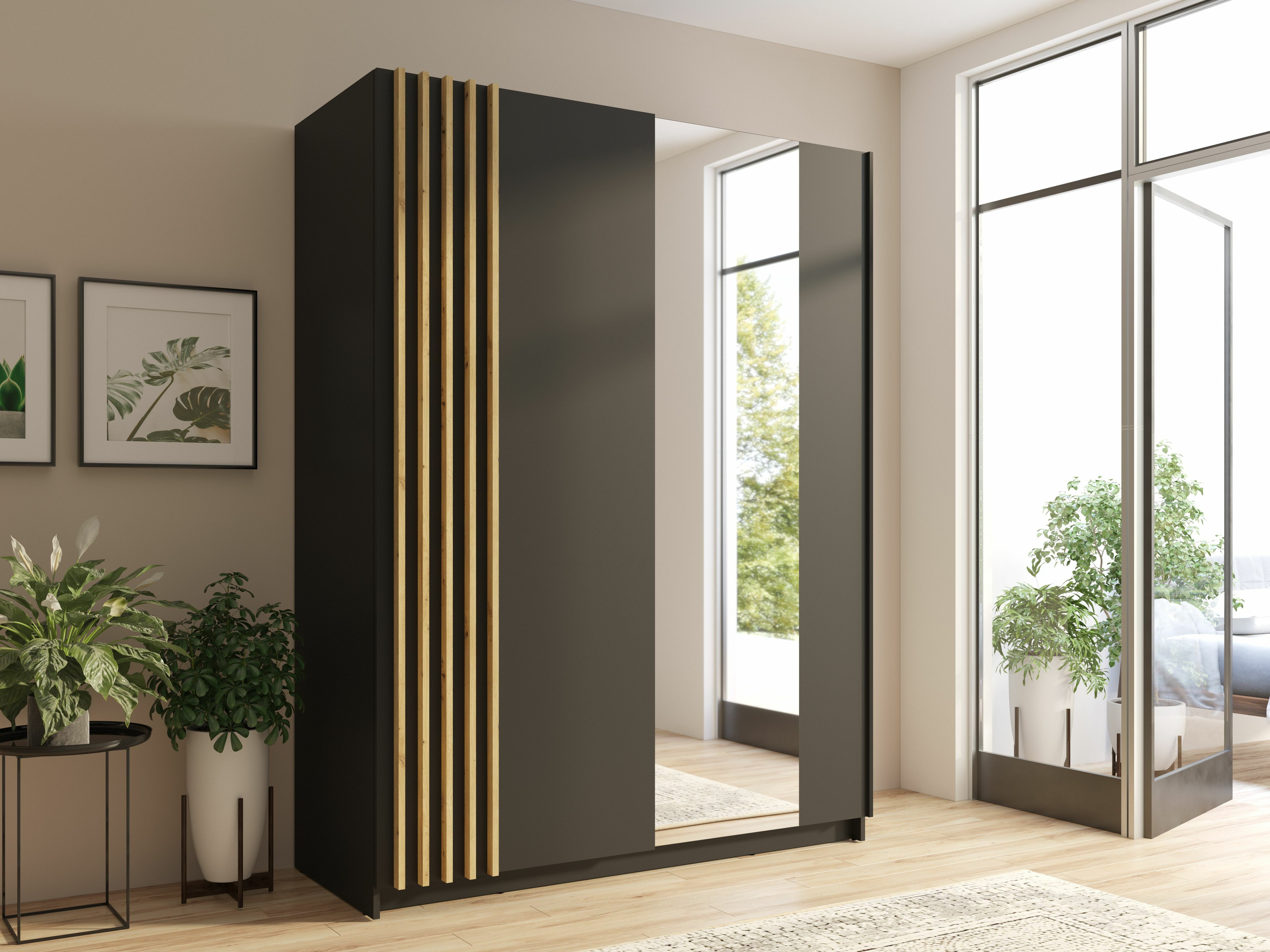 Garderobna omara Baytown 117 (Črna)