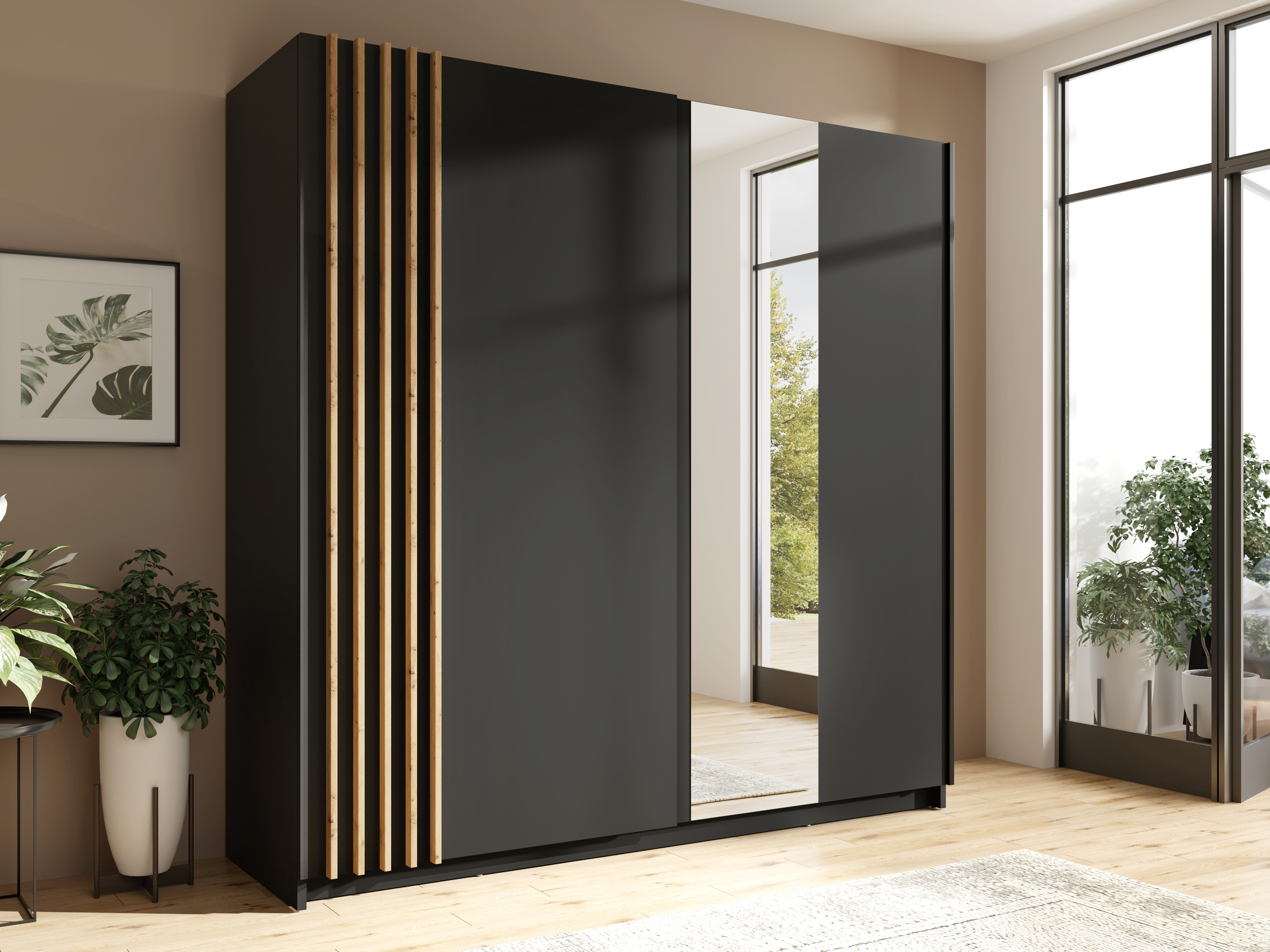 Garderobna omara Baytown 118 (Črna)