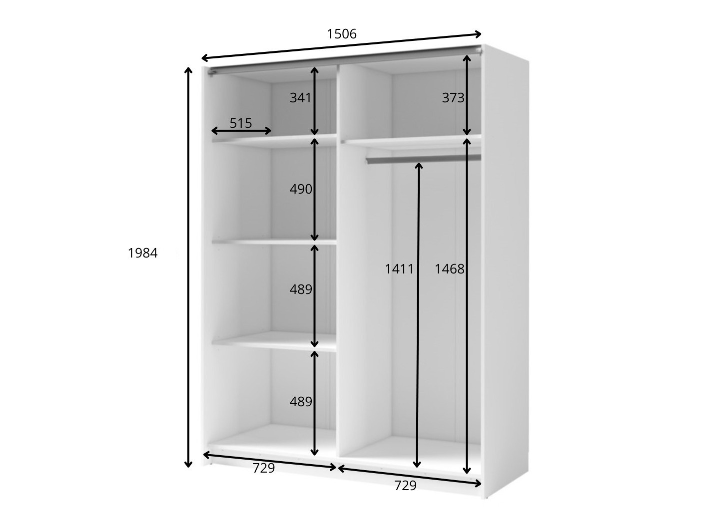 Garderobna omara Baytown 121 (Bela)