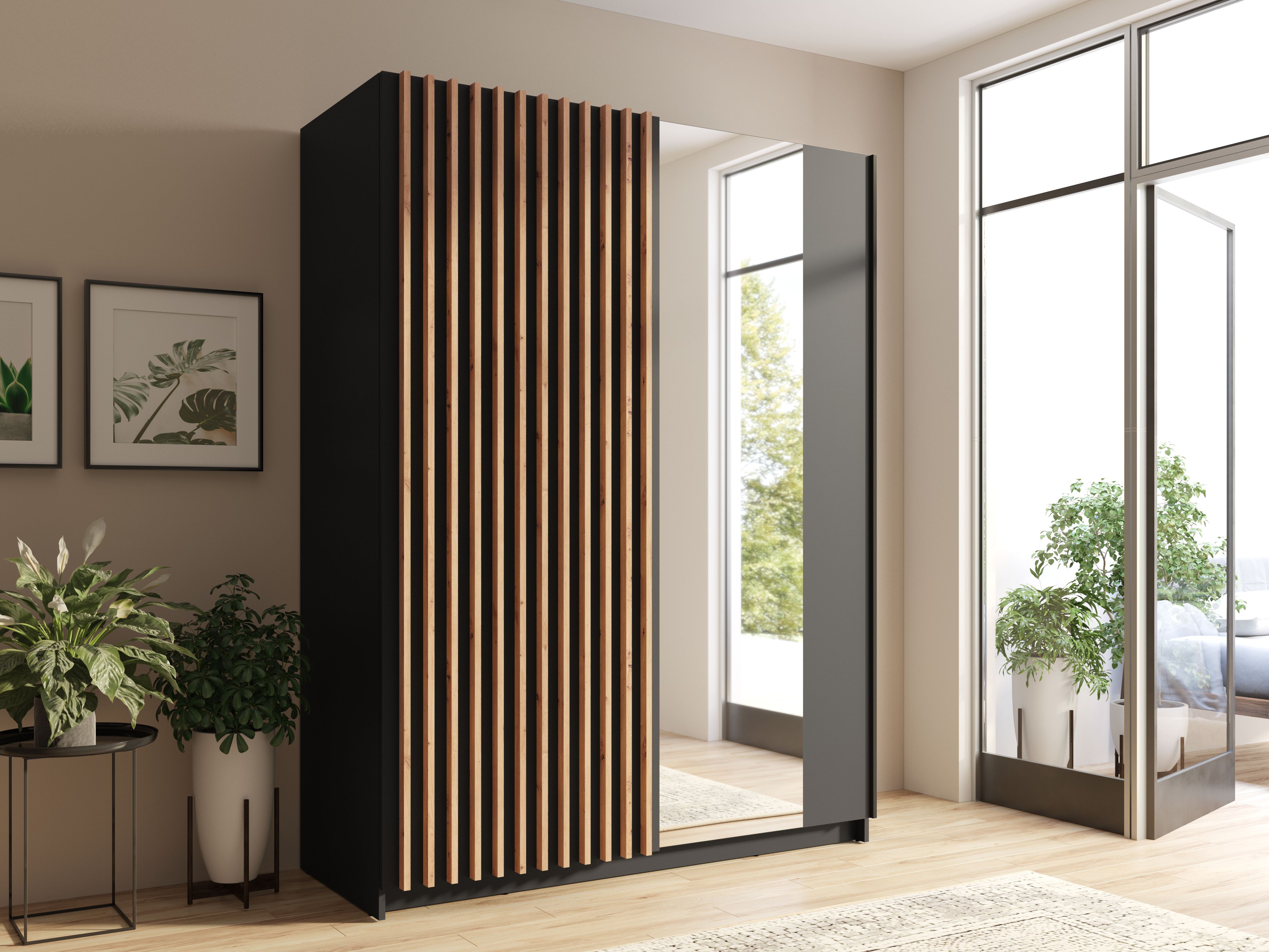 Garderobna omara Baytown 121 (Črna)