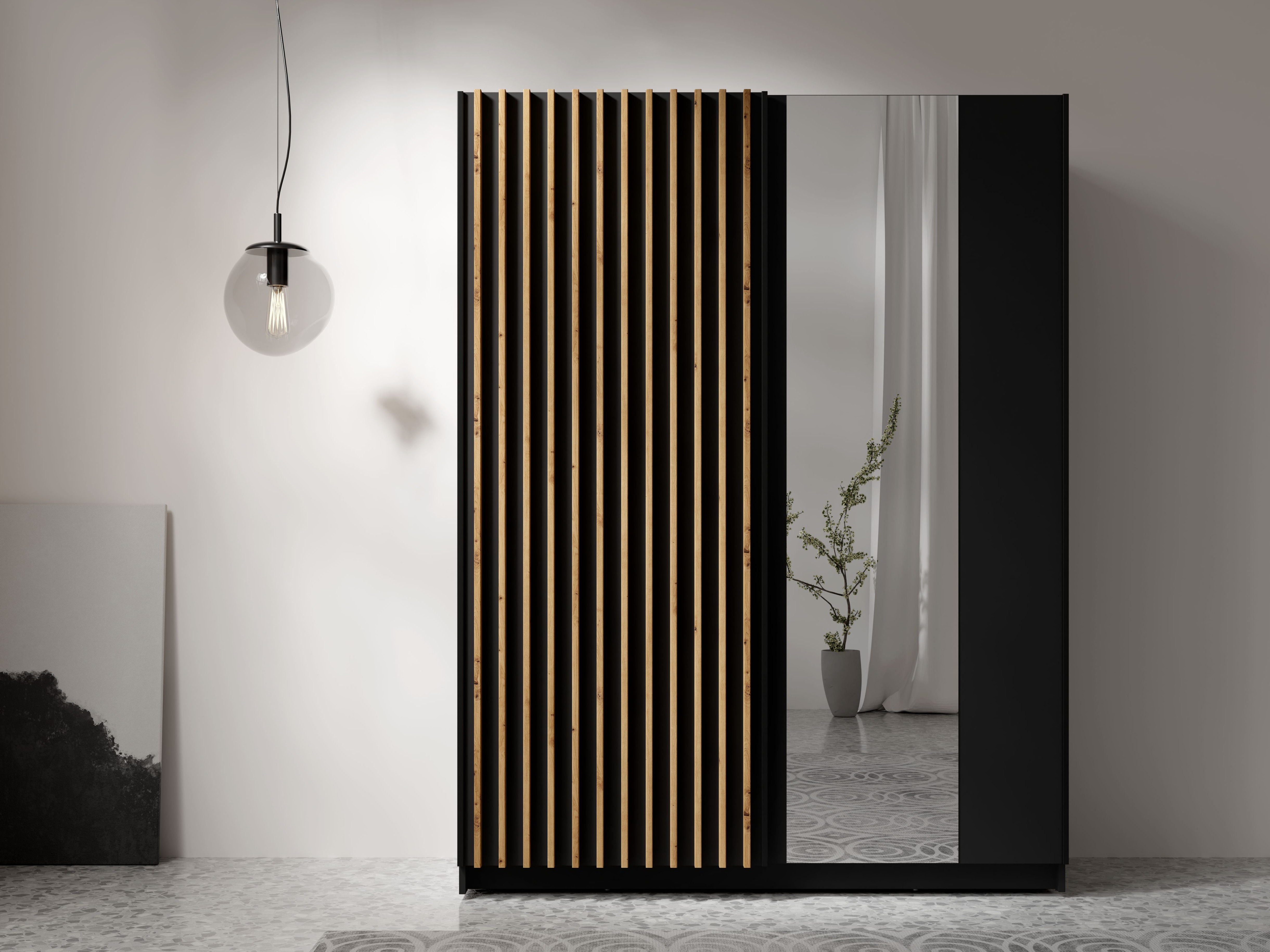 Garderobna omara Baytown 121 (Črna)