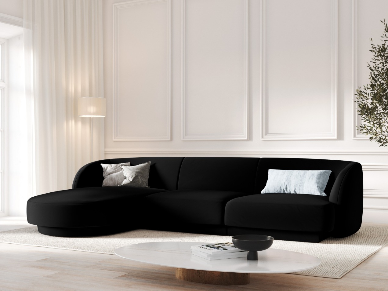 Modularna kotna sedežna garnitura Tivlomi 102 (Bluvel 19)