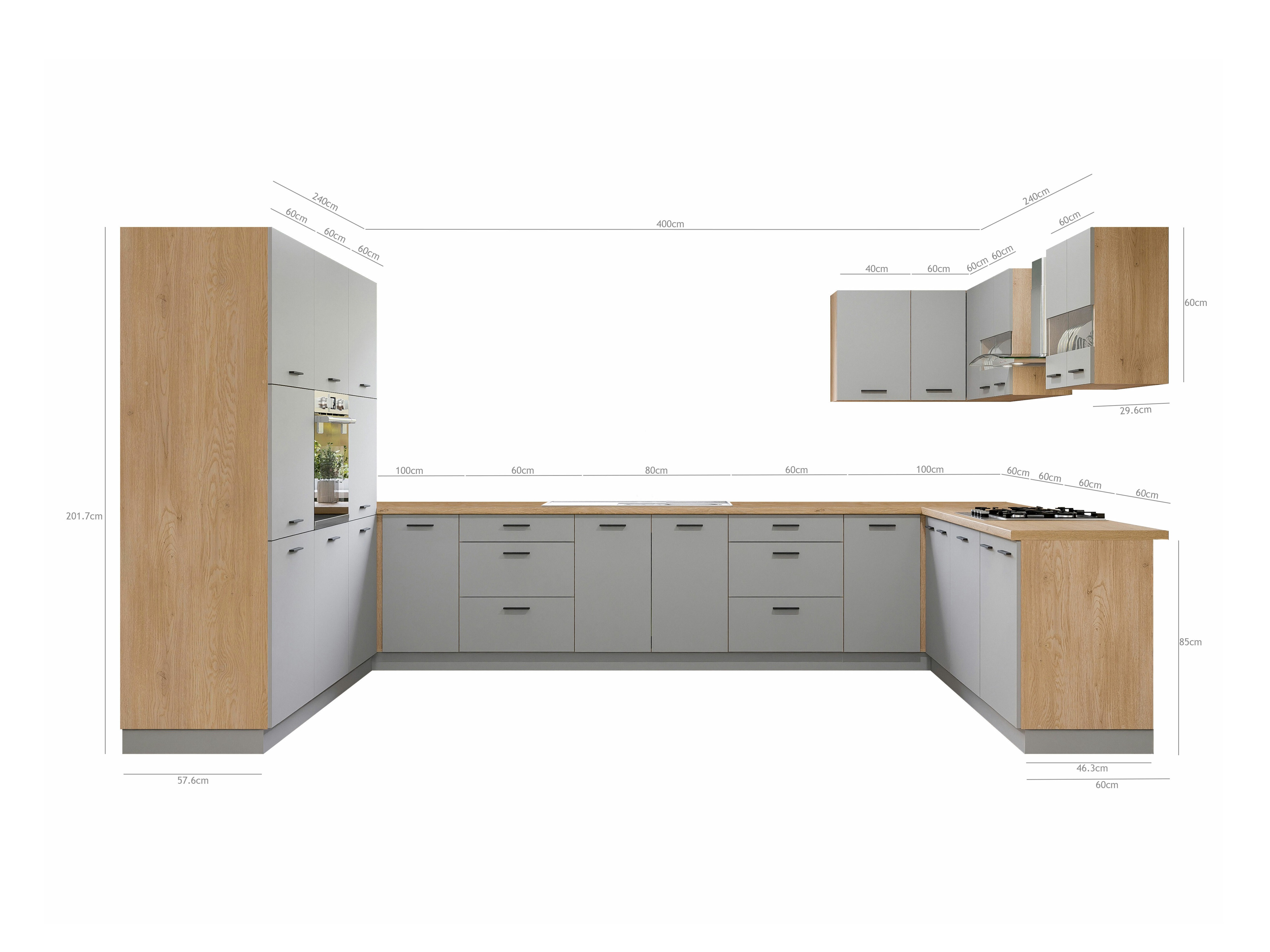 Modularni kuhinjski komplet Ati Grey 132