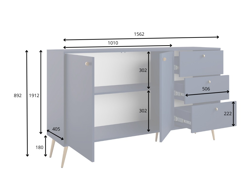 Komoda Corcamo 100 (Temno modra)