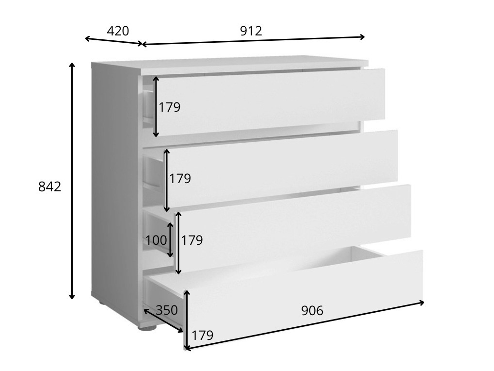 Komoda Odecira 101 (Bela)