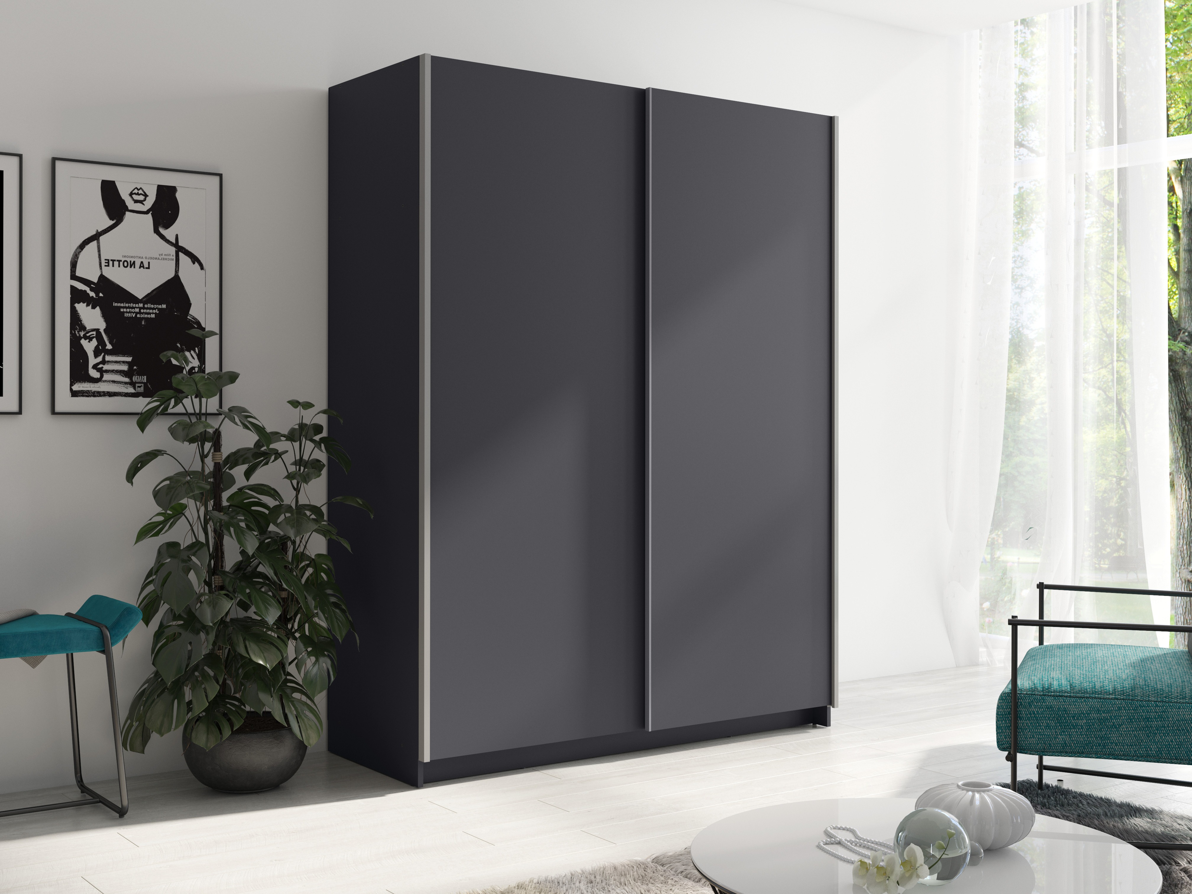 Garderobna omara Baytown 128 (Grafit)