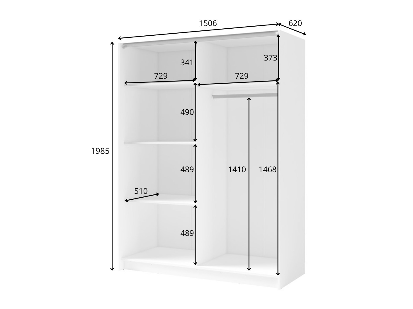 Garderobna omara Baytown 128 (Grafit)