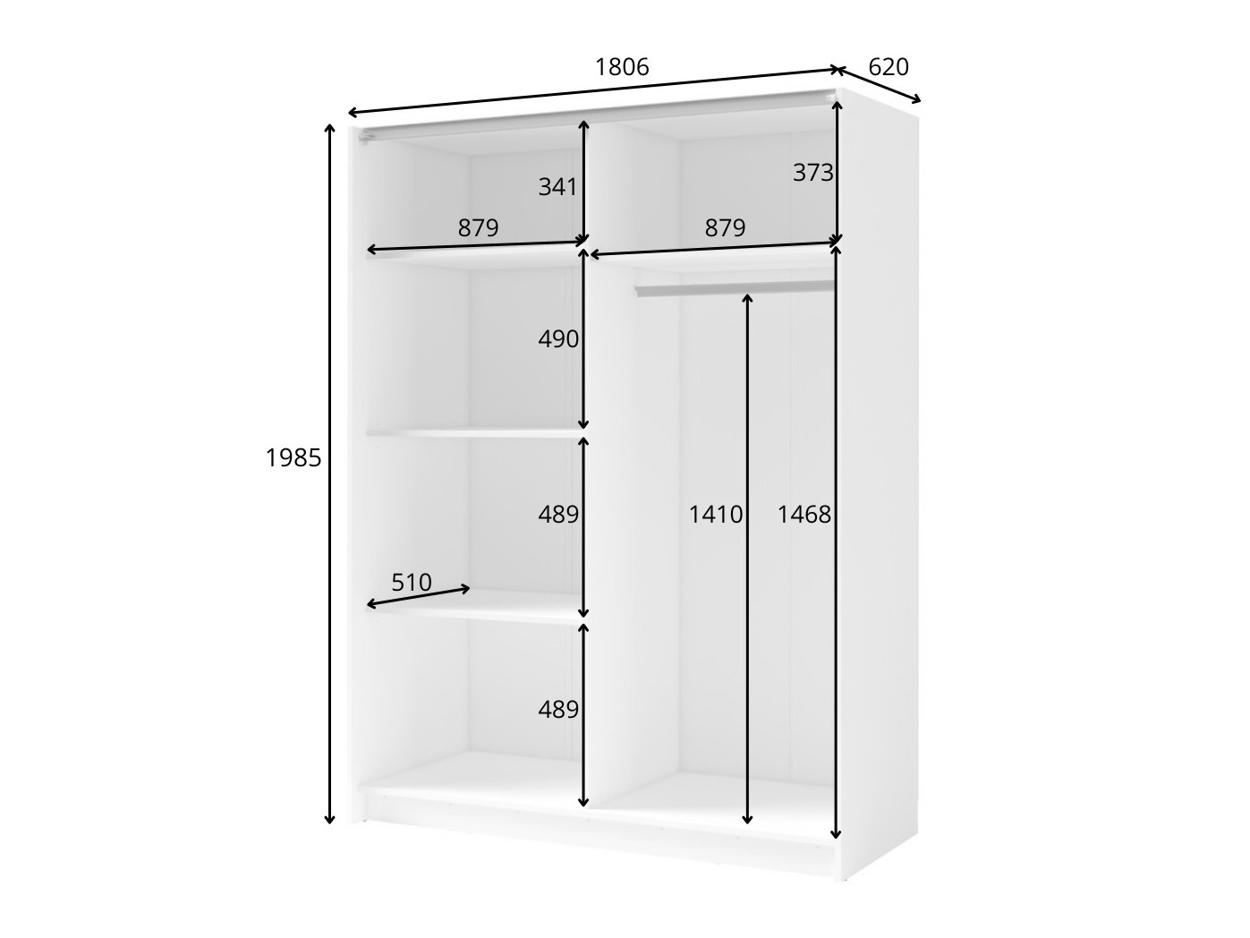 Garderobna omara Baytown 129 (Grafit)
