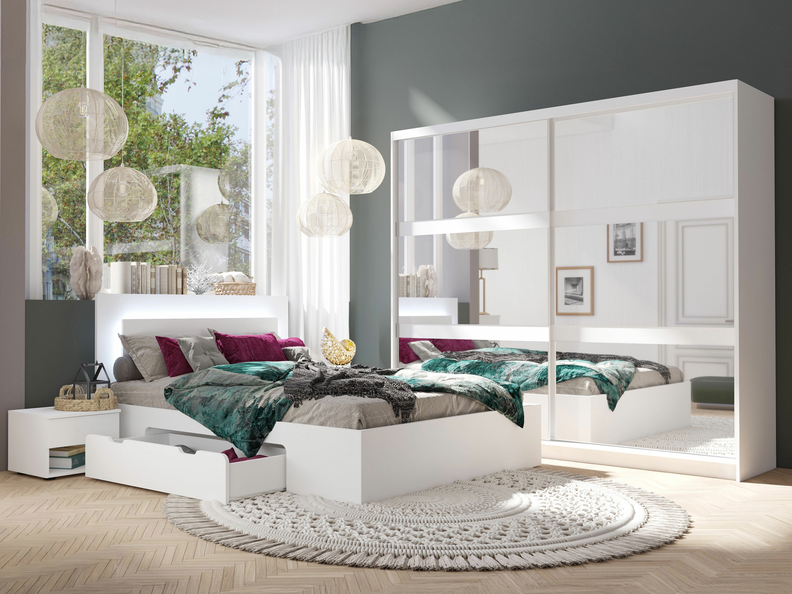 Komplet spalnic Odecira 104 (Bela)