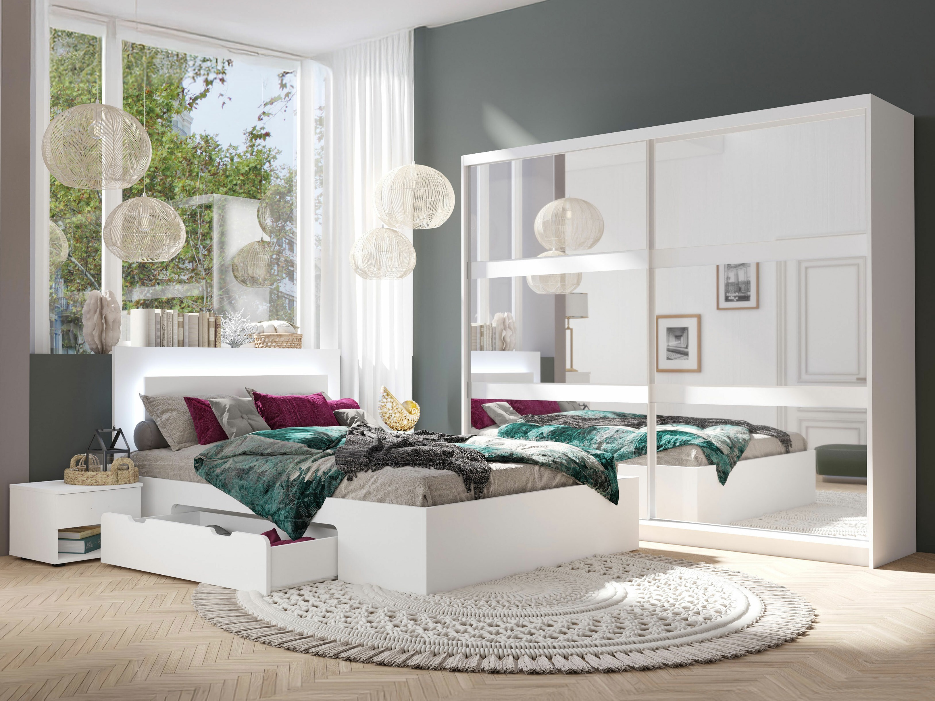 Komplet spalnic Odecira 104 (Bela)