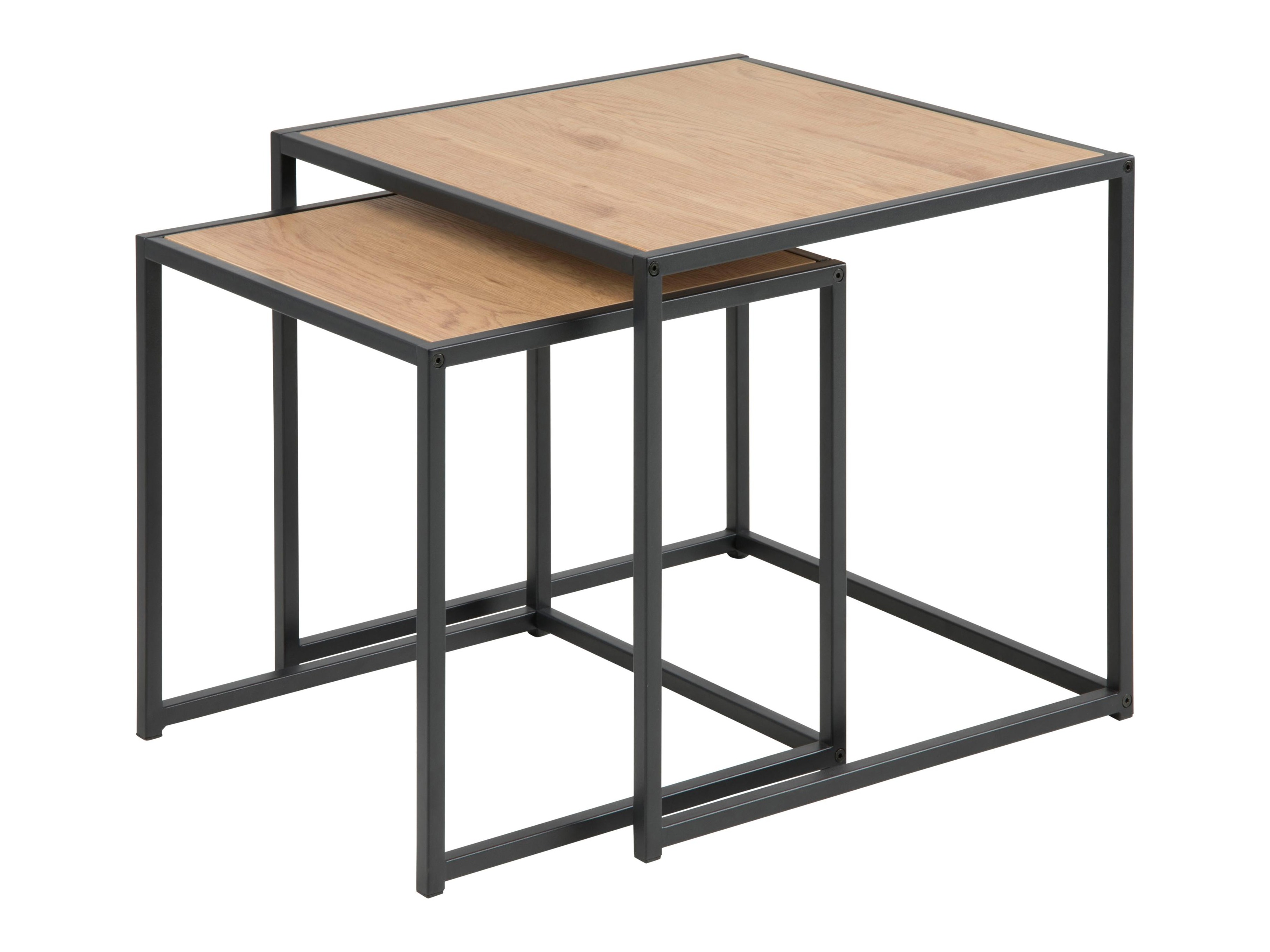 Komplet stranskih mizic Norsica 461 (Divji hrast + Črna)