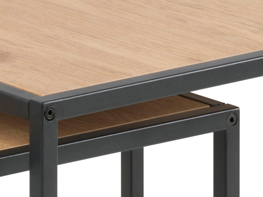 Komplet stranskih mizic Norsica 461 (Divji hrast + Črna)