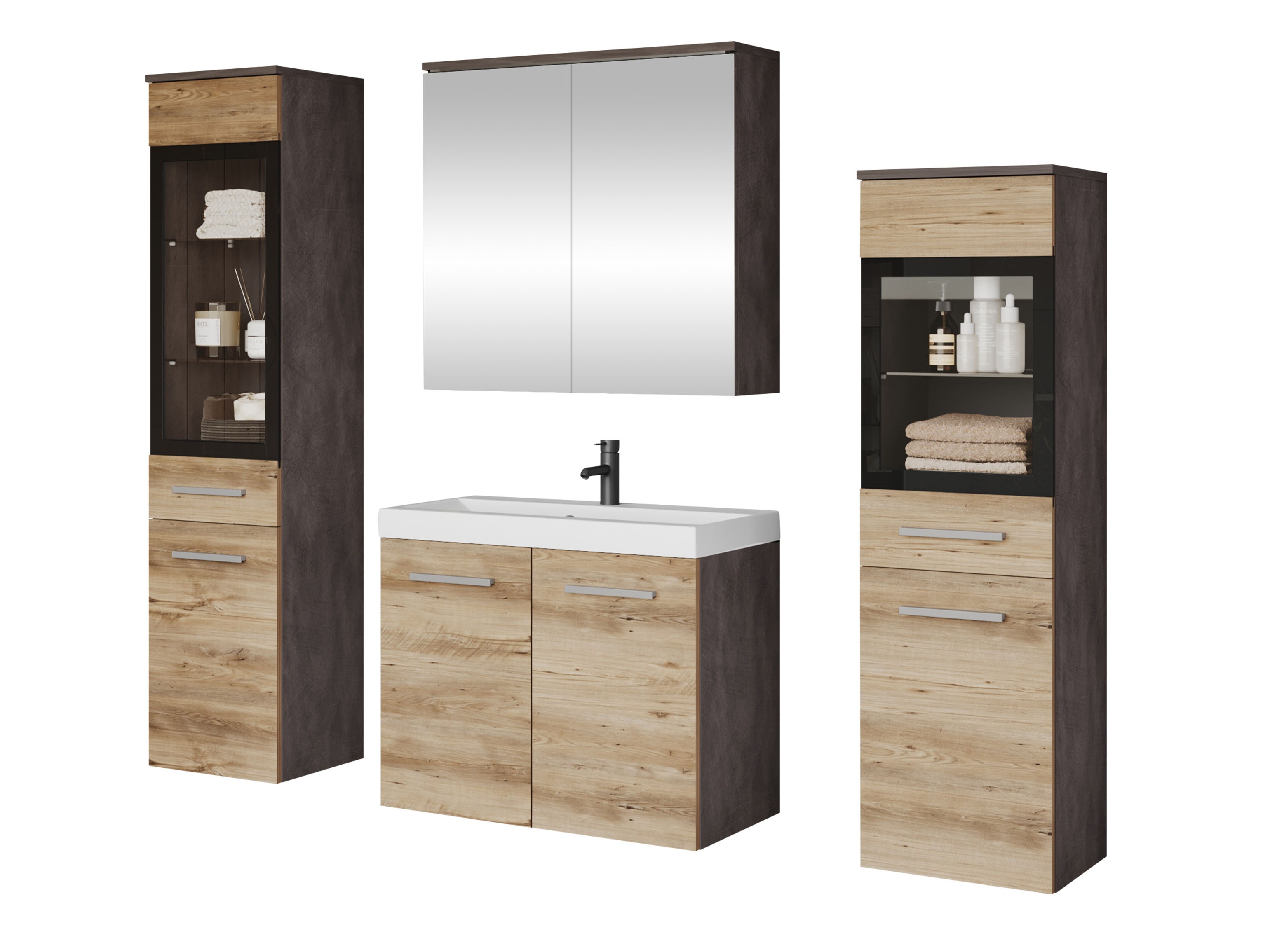 Kopalniški komplet Scientia III (Matera siva + Kostanj)