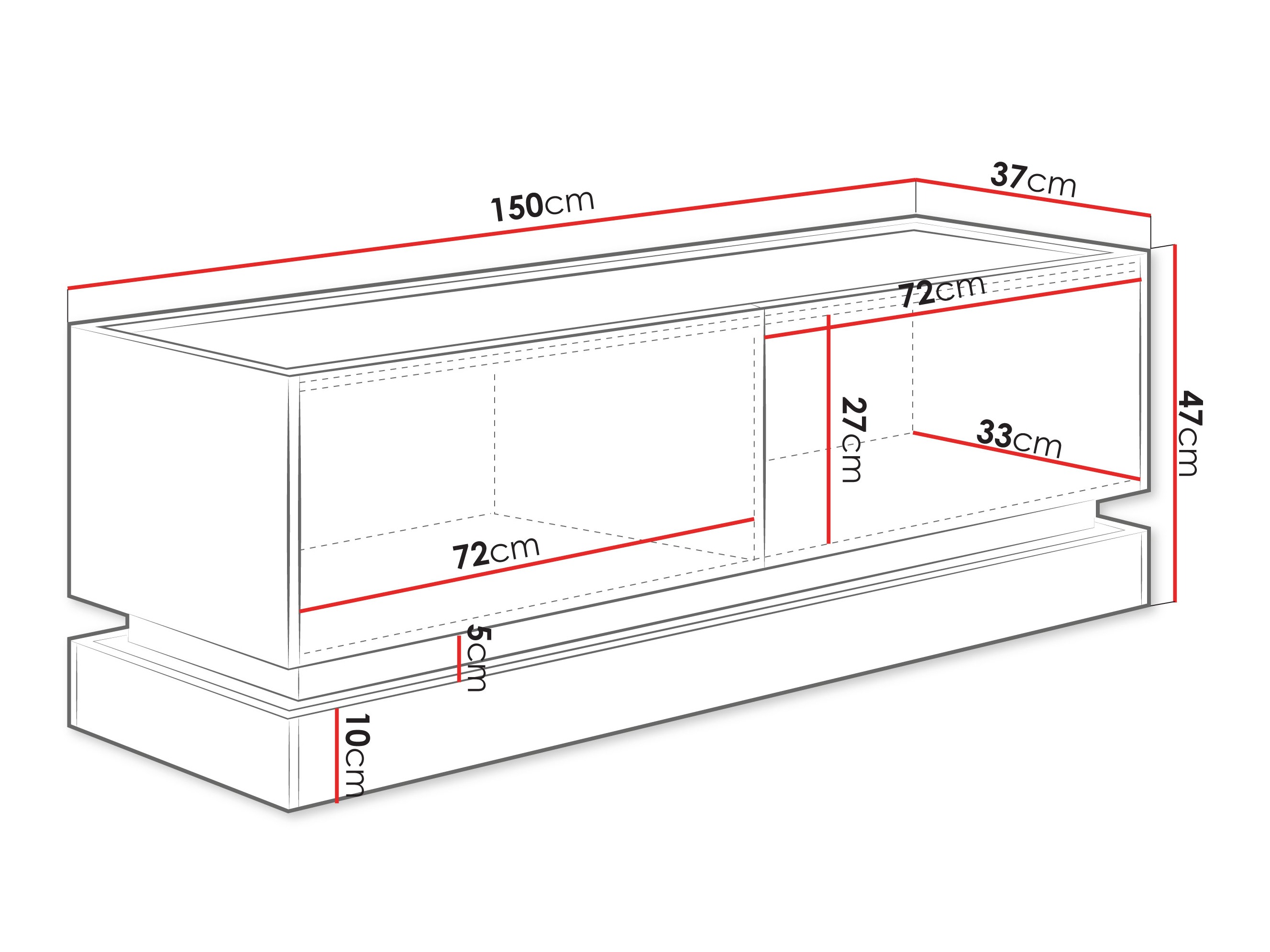 TV-omarica Comfivo Dalvenu 105 (Črna + Hrast)