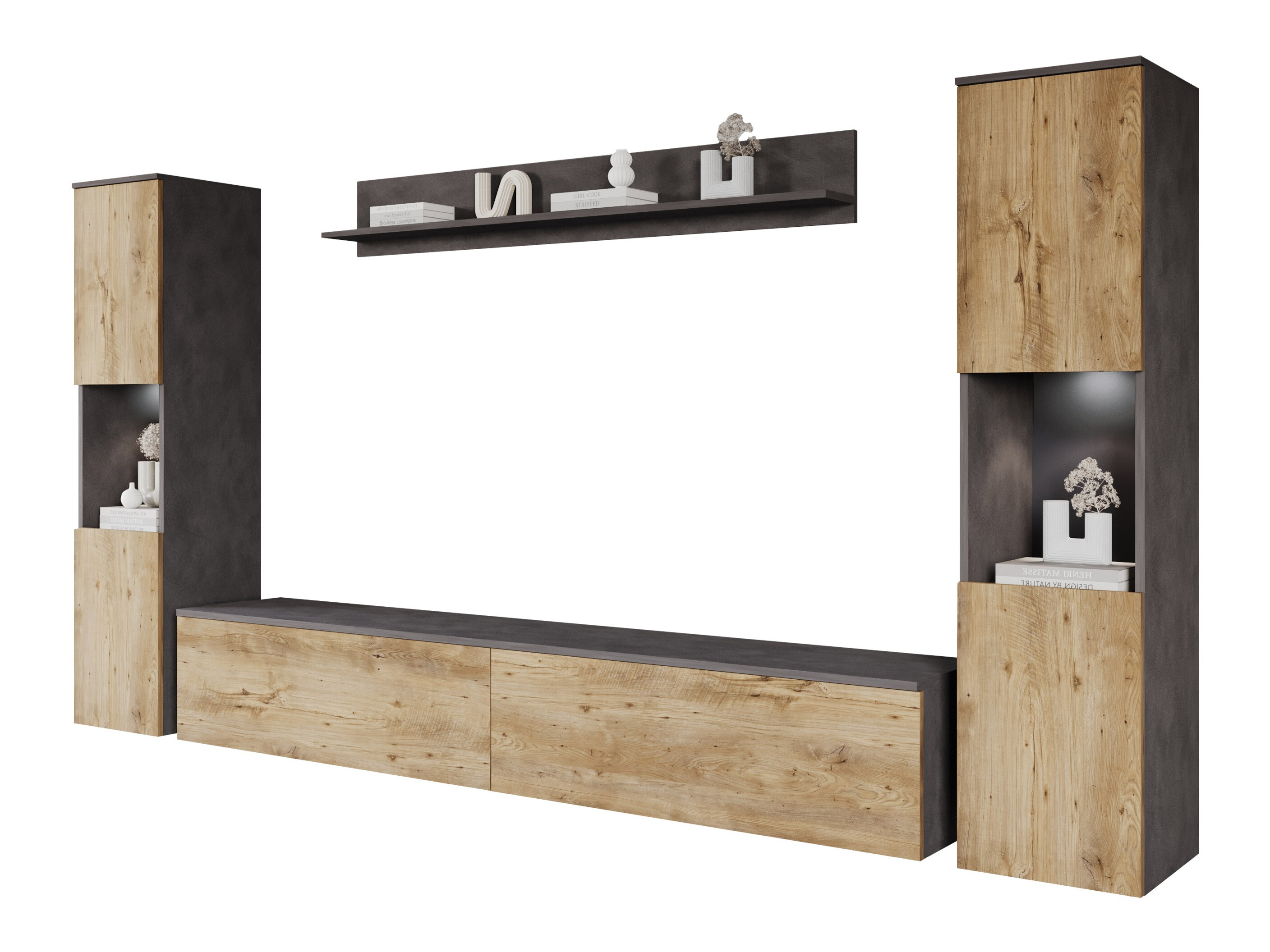 Dnevni prostor Sarasota 131 (Matera siva + Kostanj)