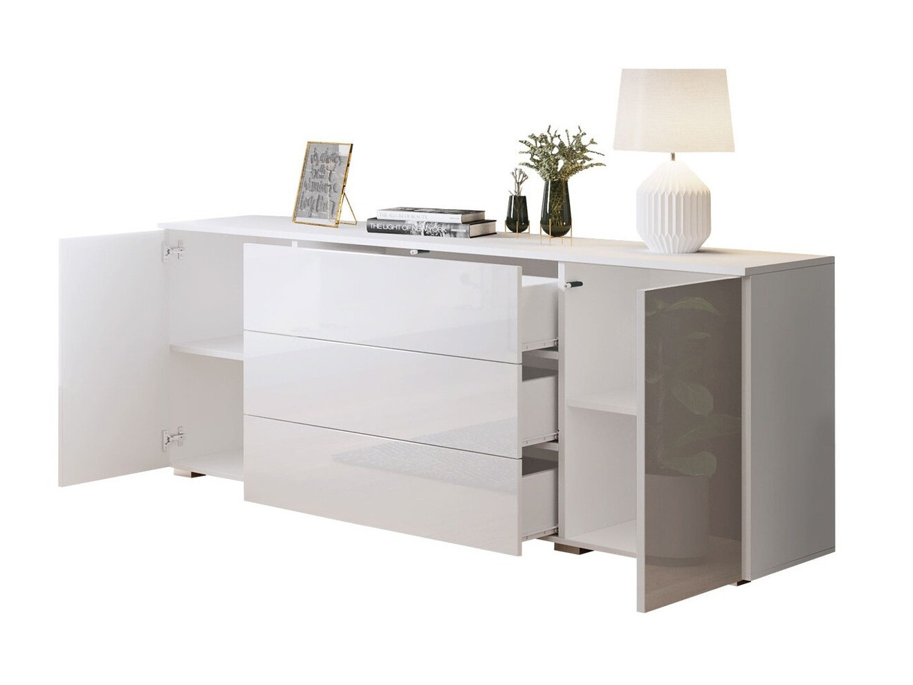 Komoda Sarasota 129 (Wotan hrast + Sijaj bela)