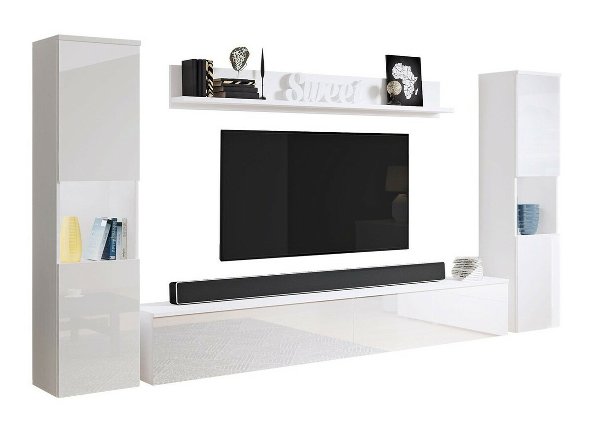 Komplet za dnevno sobo Sarasota 131 (Bela + Sijaj bela)