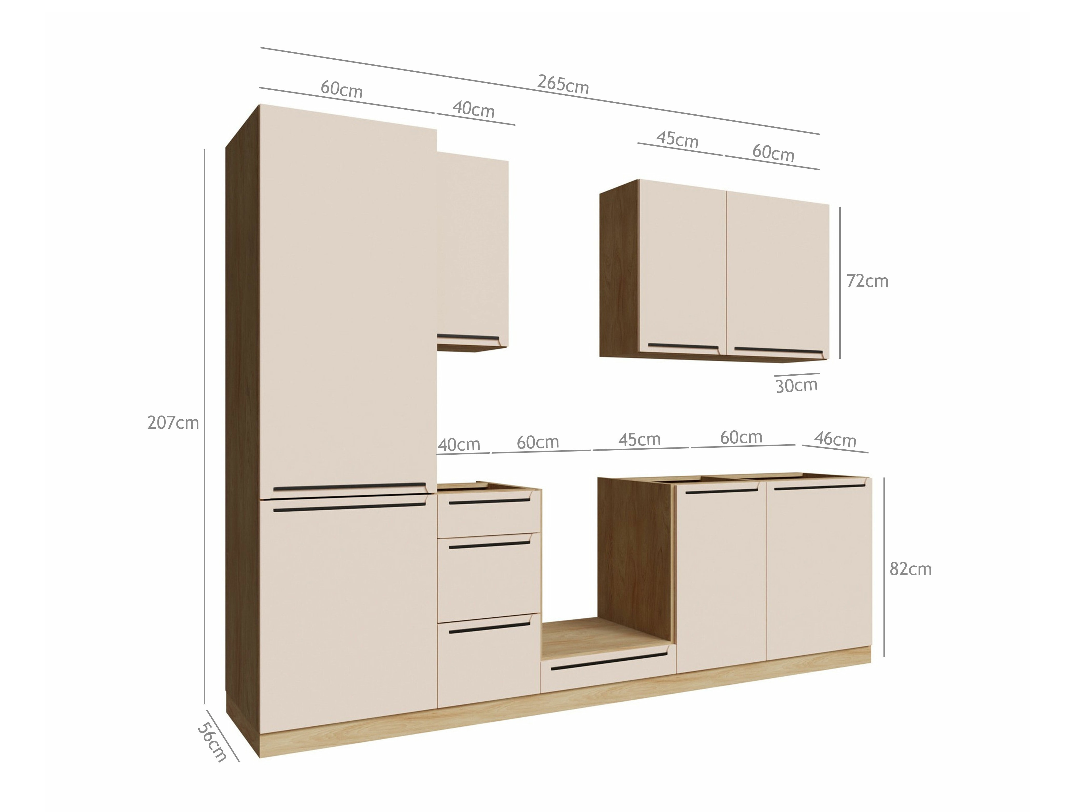 Modularni kuhinjski komplet Riso Beige 169