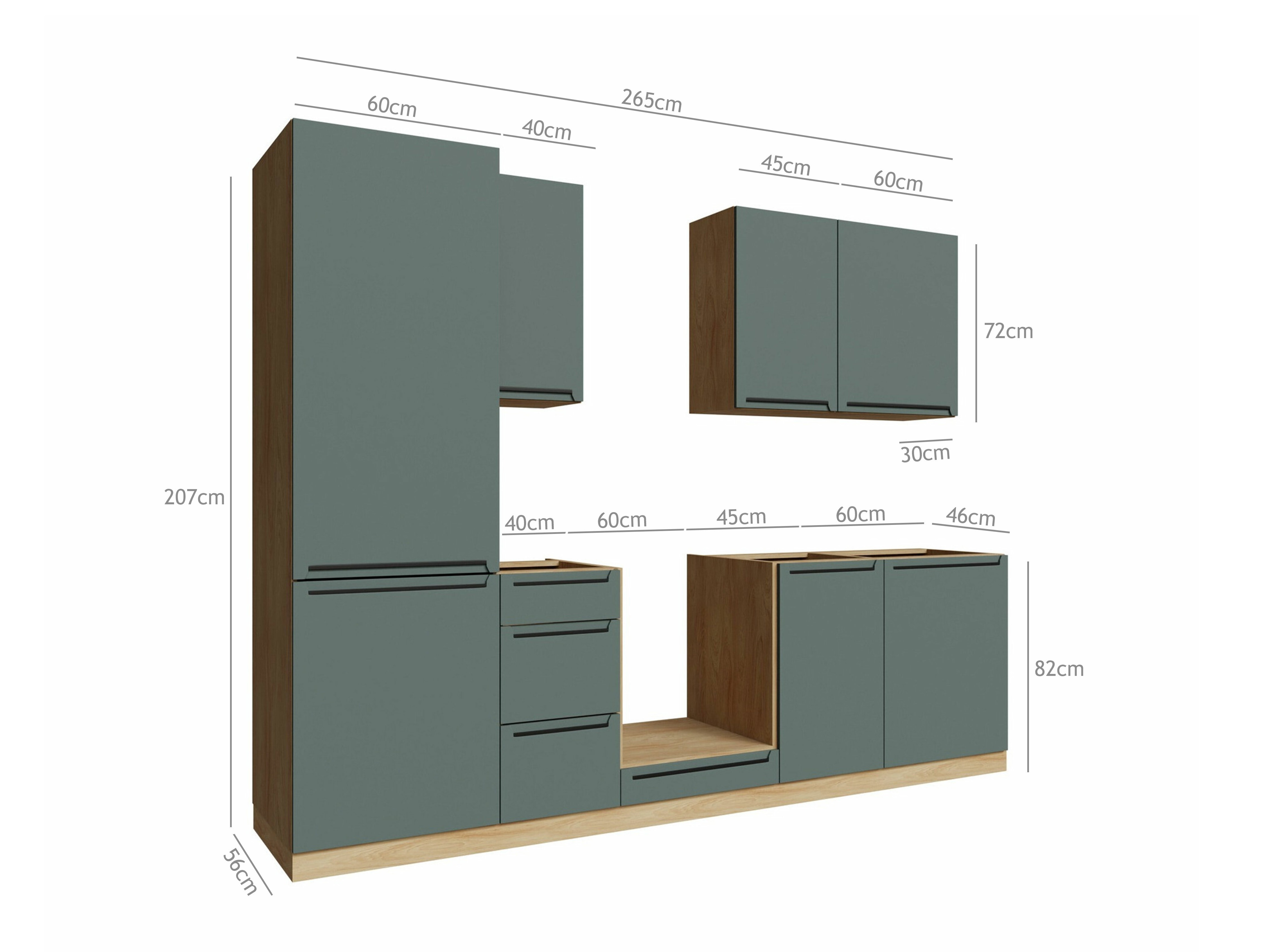 Modularni kuhinjski komplet Riso Green 168