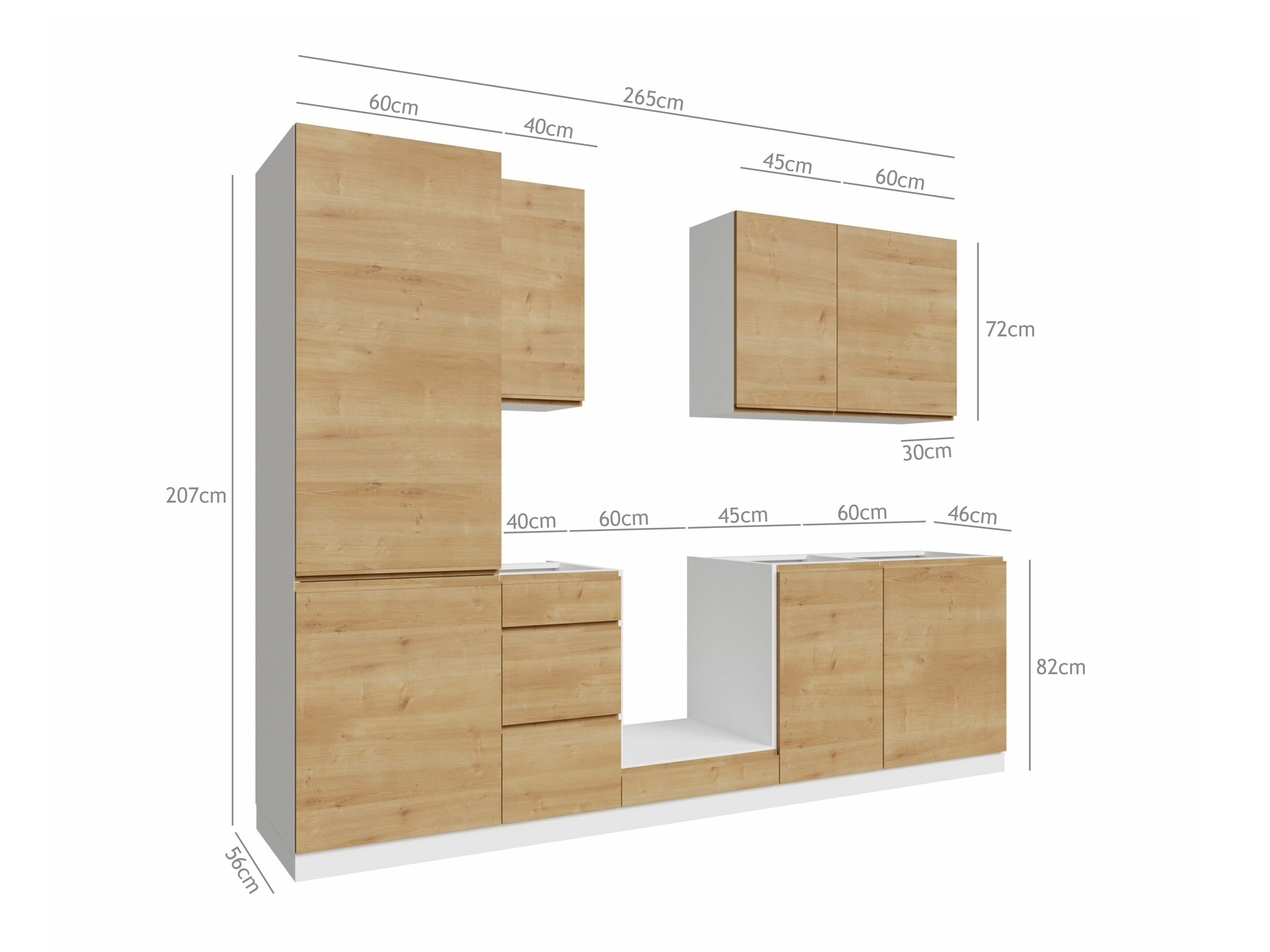 Modularni kuhinjski komplet Soli Oak 162