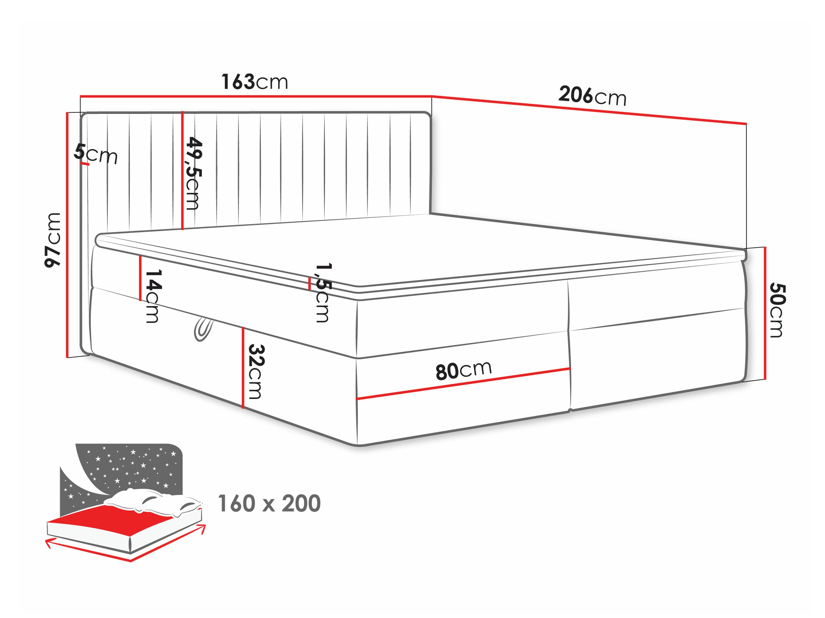 Boxspring postelja Comfivo 481 (Manila 16)