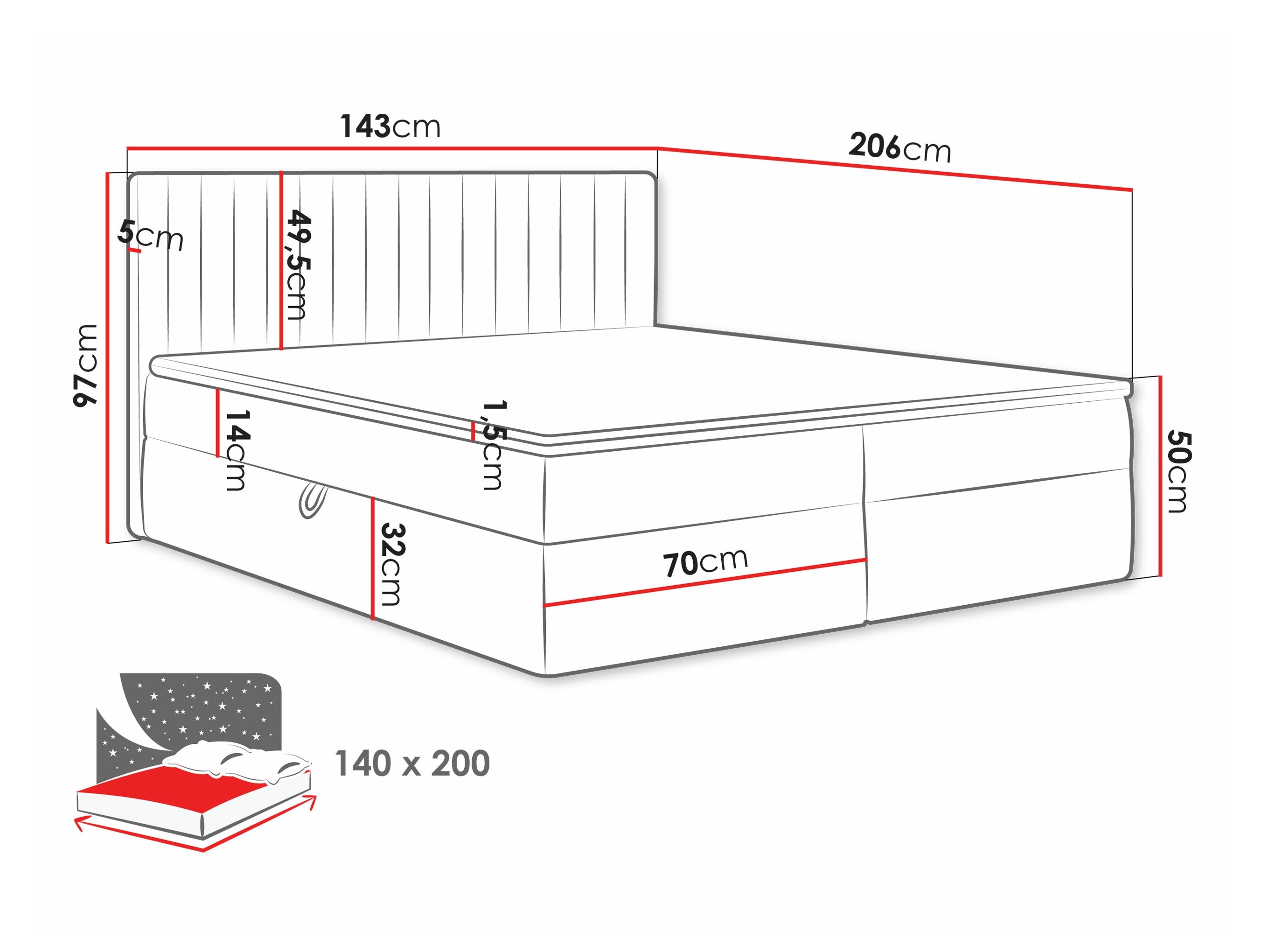 Boxspring postelja Comfivo Apis I (Manila 16)