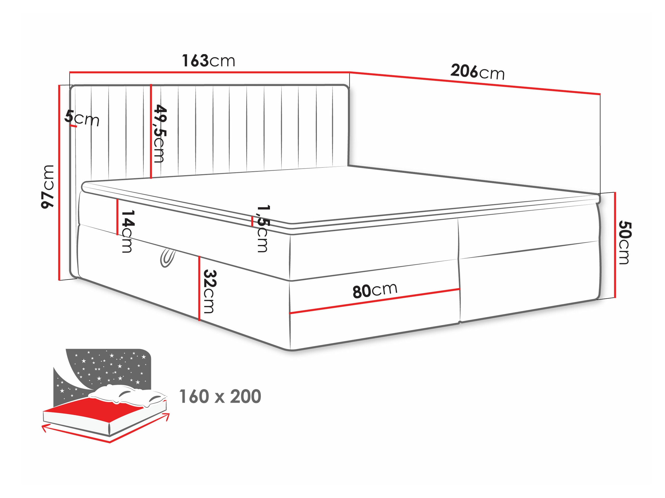 Boxspring postelja Comfivo Apis I (Polo 872)