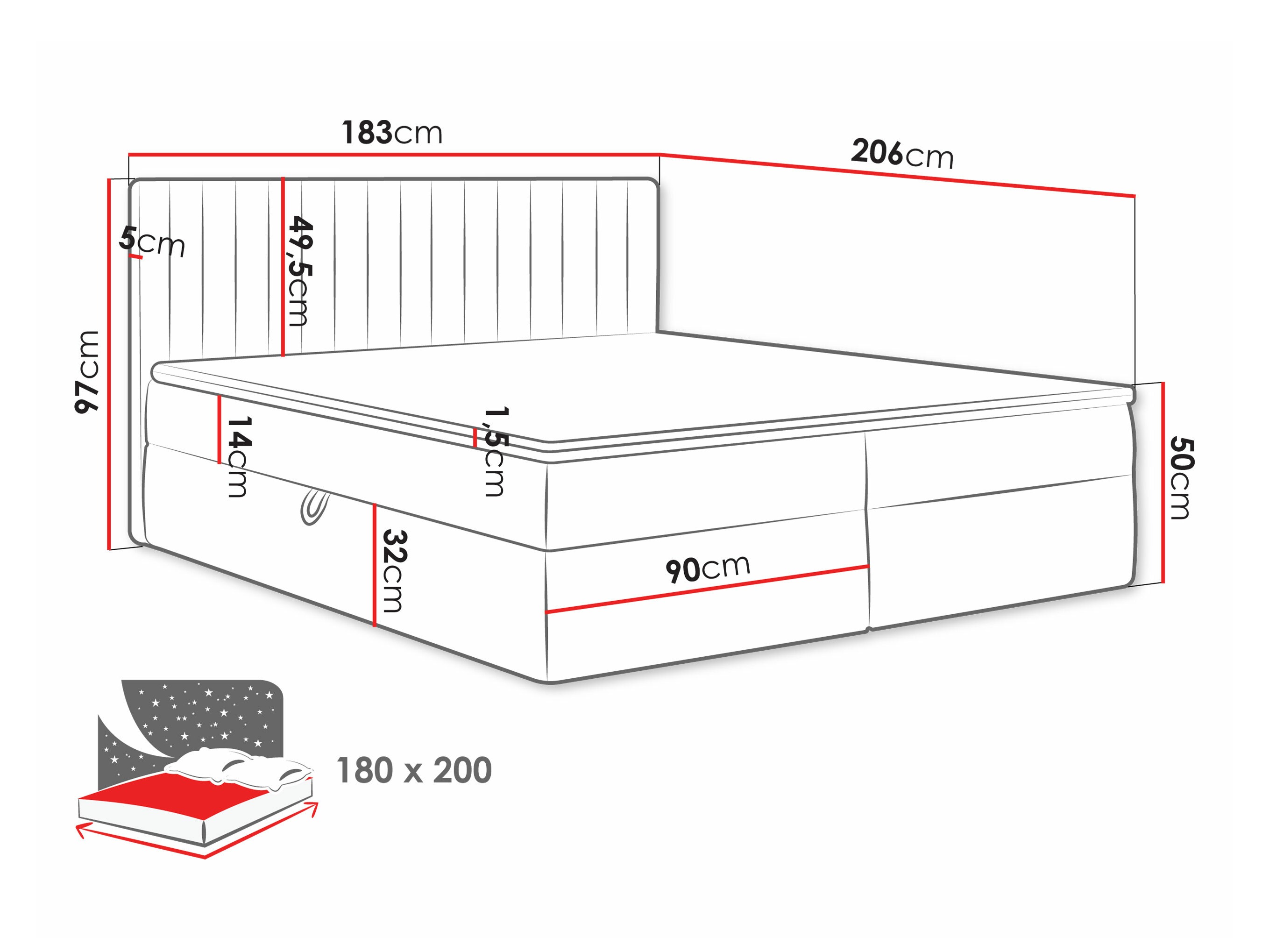 Boxspring postelja Comfivo Apis I (Polo 872)