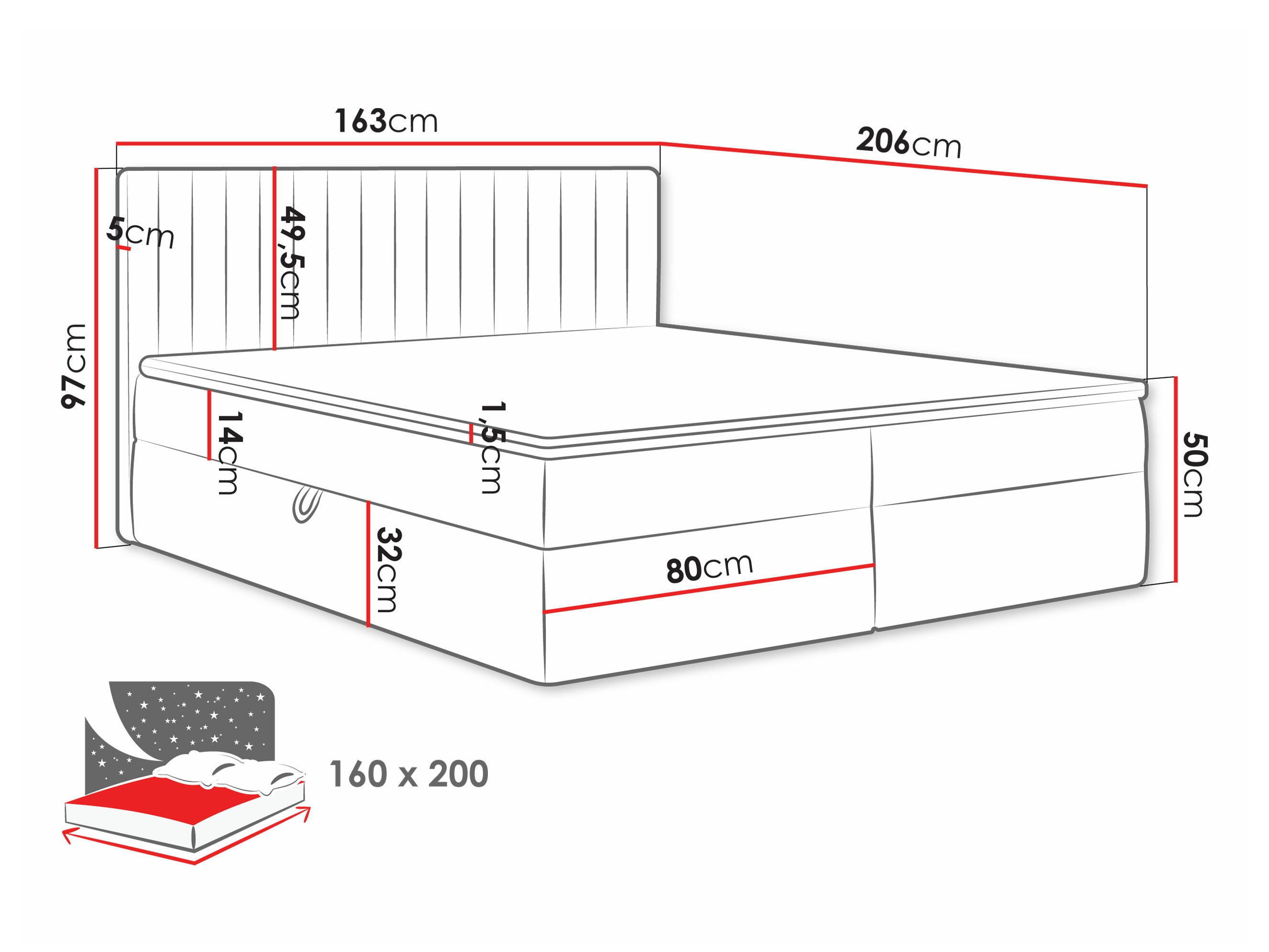 Boxspring postelja Comfivo Apis I (Polo 889)