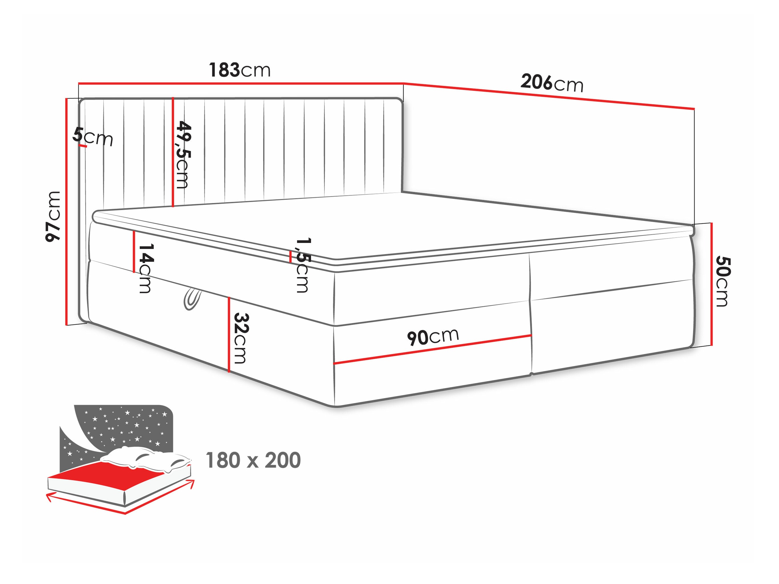 Boxspring postelja Comfivo Apis I (Polo 891)