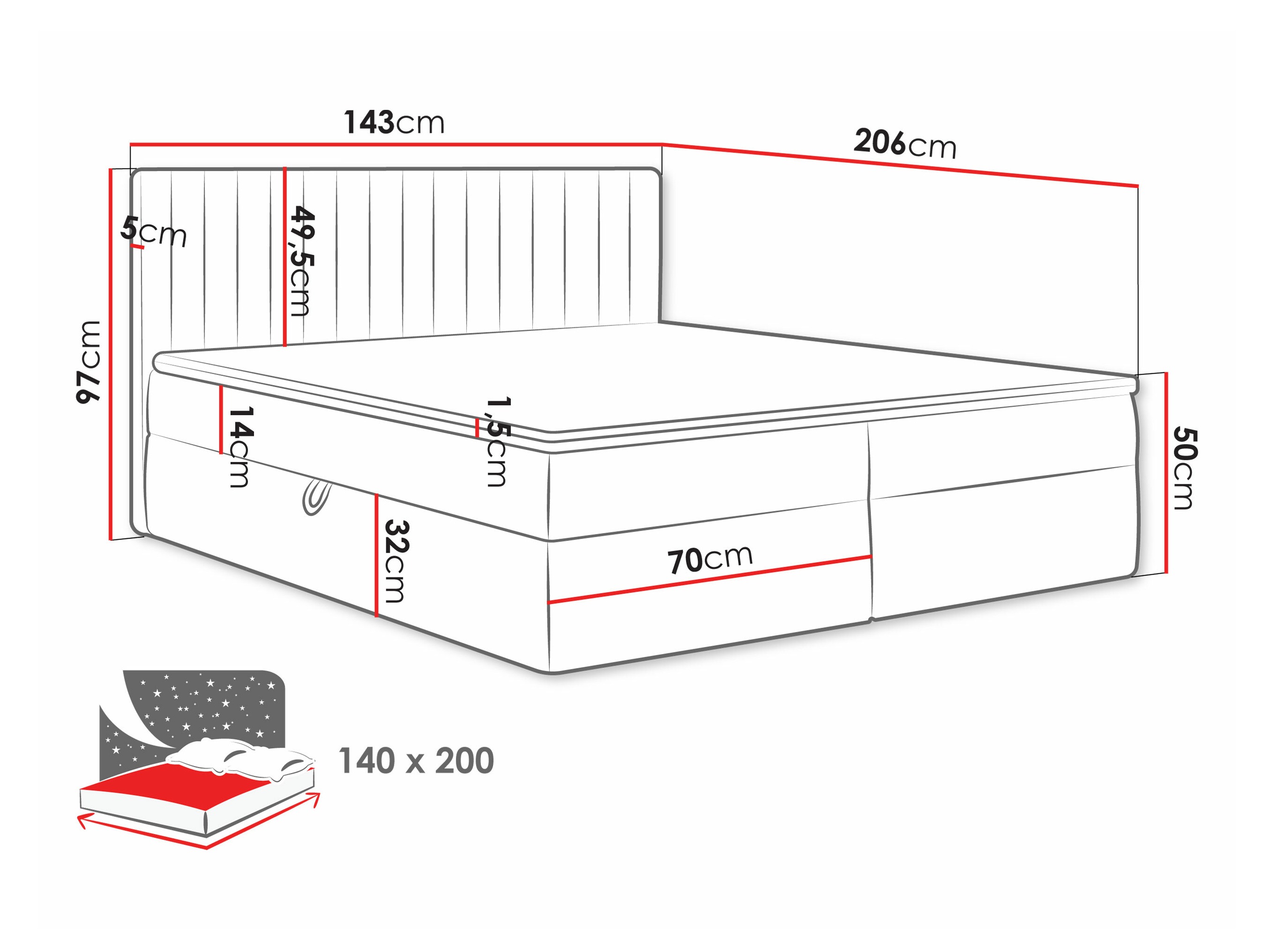 Boxspring postelja Comfivo Apis I (Polo 897)