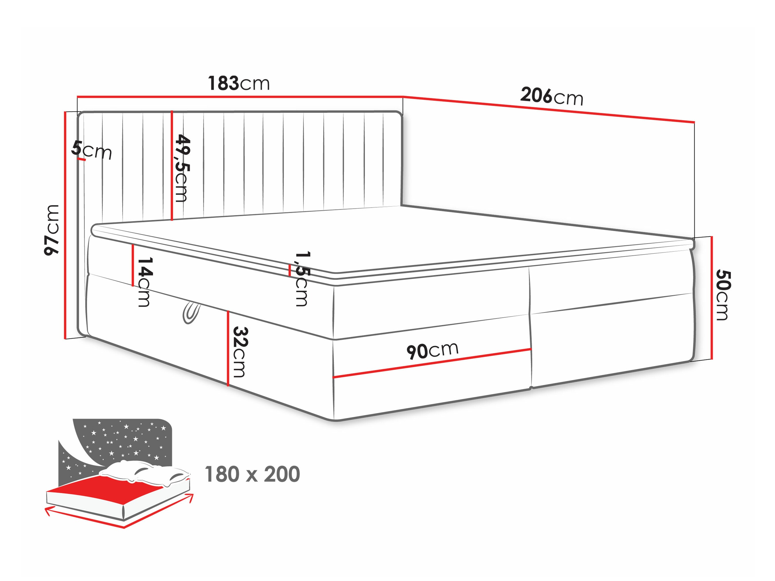 Boxspring postelja Comfivo Apis I (Polo 897)