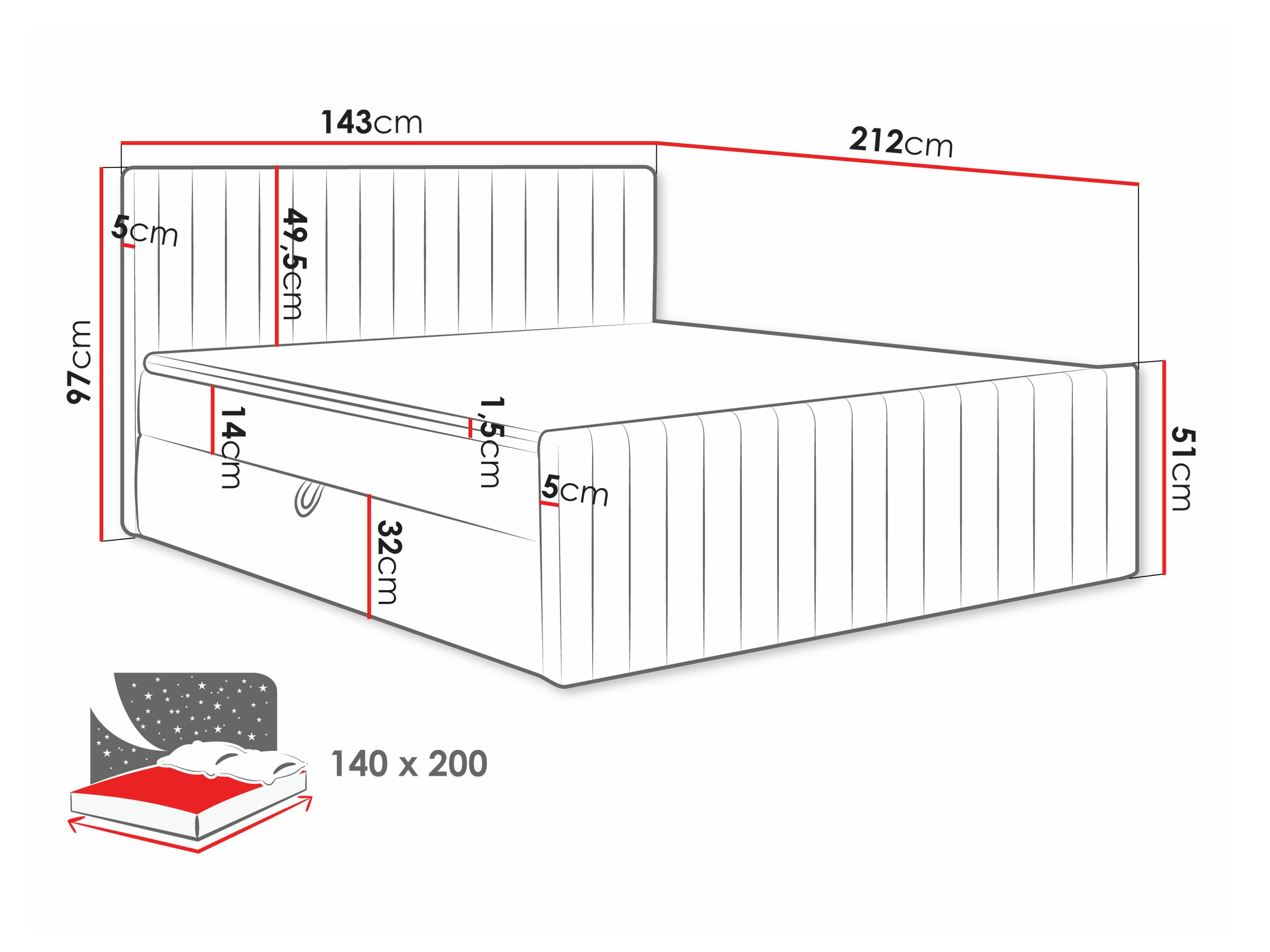 Boxspring postelja Comfivo Apis II (Polo 872)