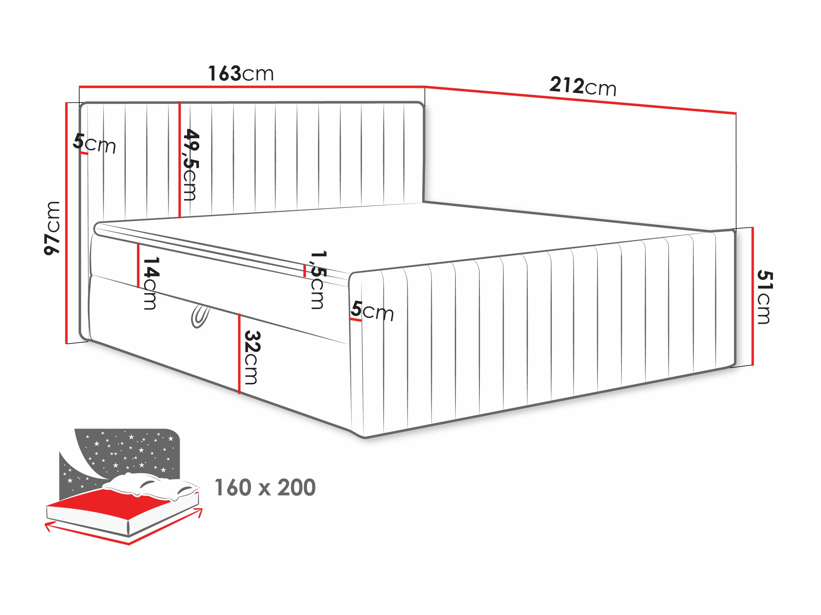 Boxspring postelja Comfivo Apis II (Polo 882)