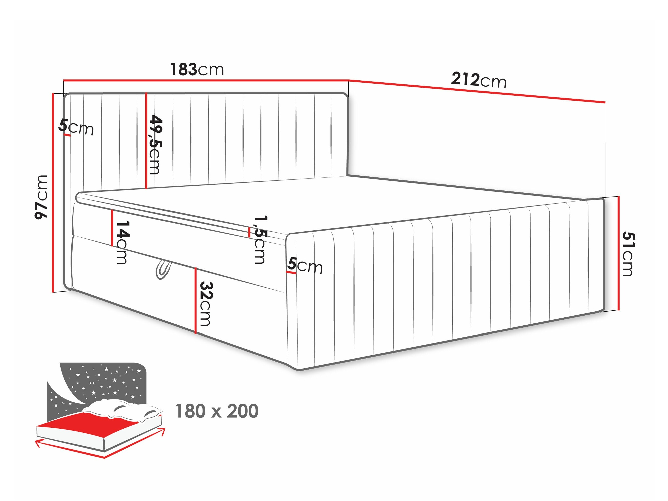 Boxspring postelja Comfivo Apis II (Polo 882)
