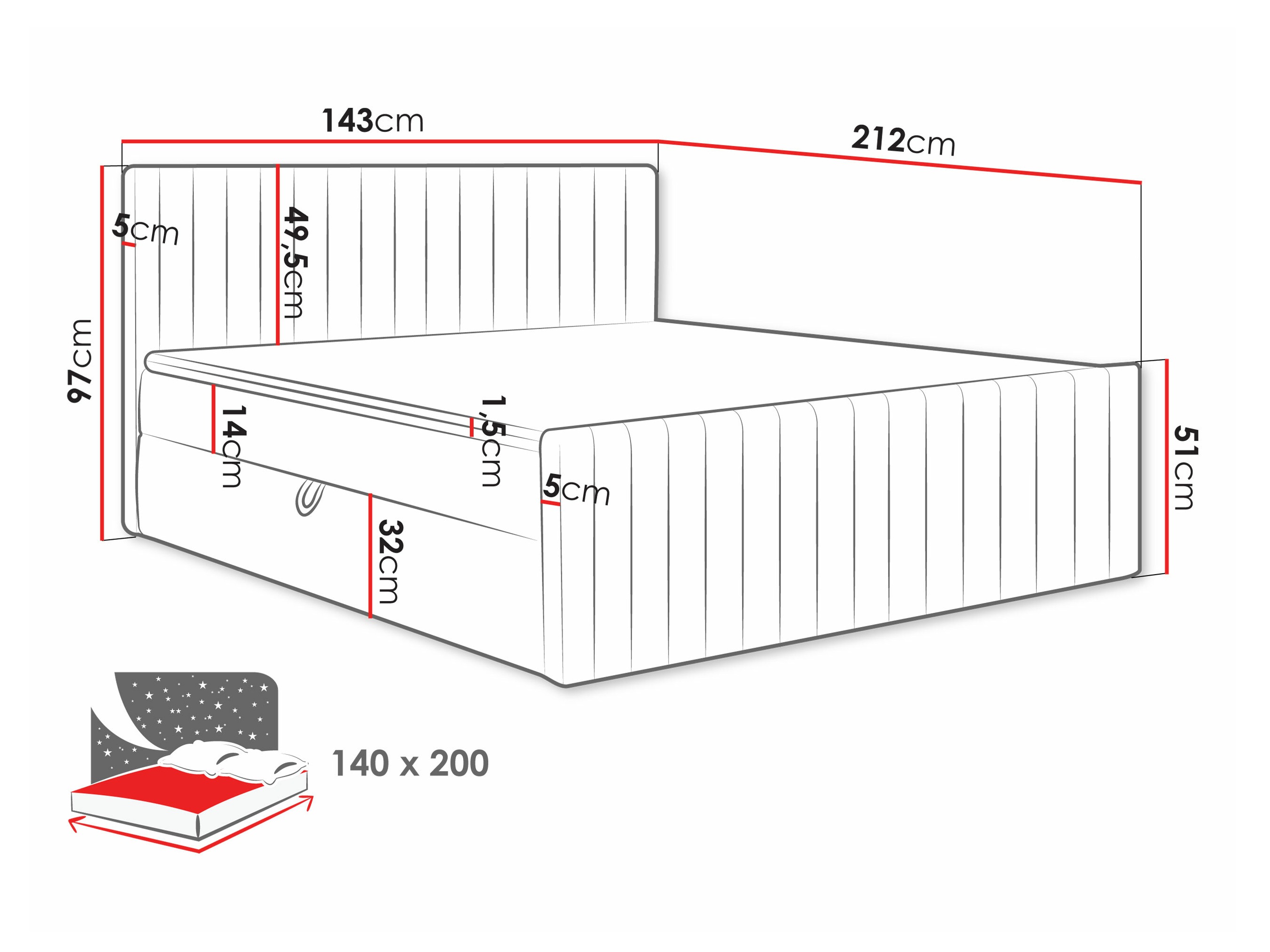 Boxspring postelja Comfivo Apis II (Polo 889)